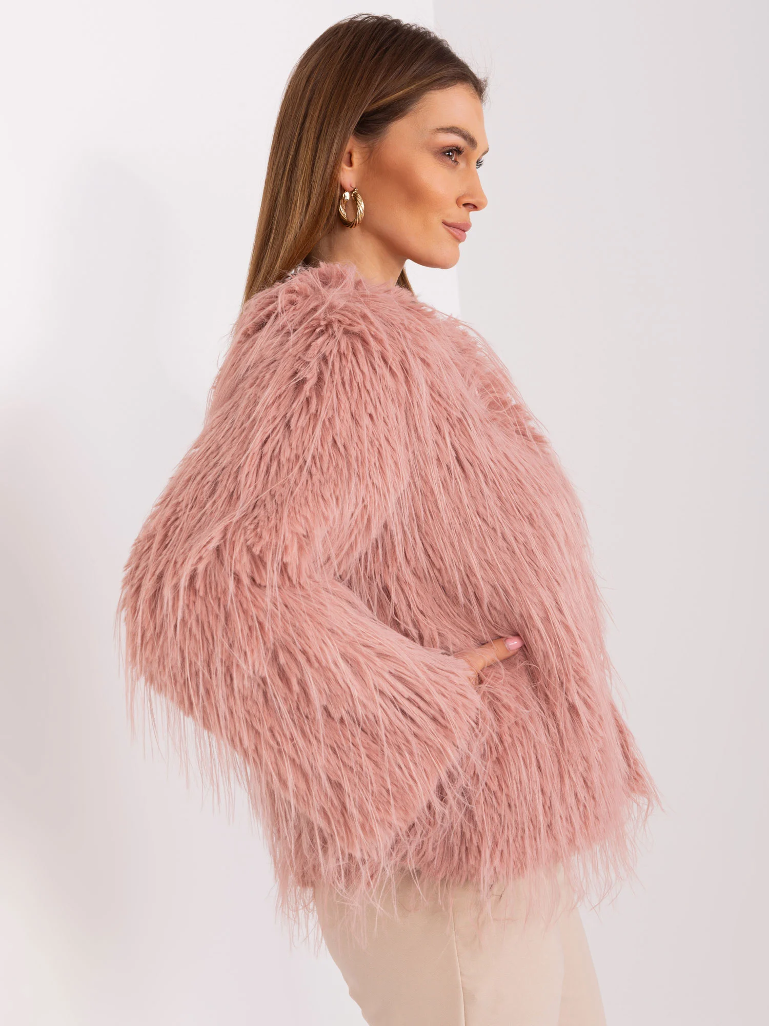 Jacheta Dama Maneca lunga, Elegant, Wool Fashion Italia, Roz de Petrecere - imagine 5