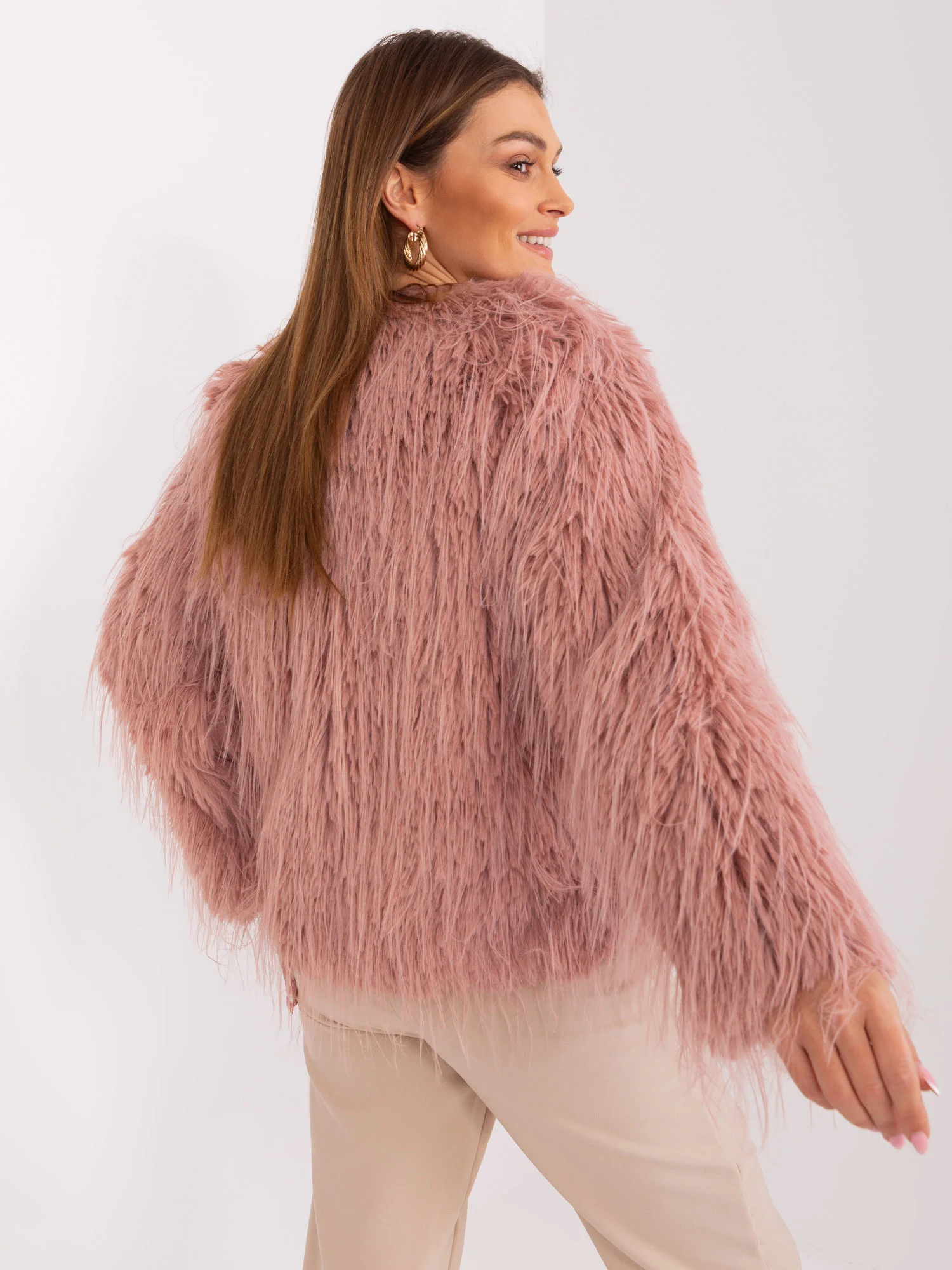Jacheta Dama Maneca lunga, Elegant, Wool Fashion Italia, Roz de Petrecere - imagine 4