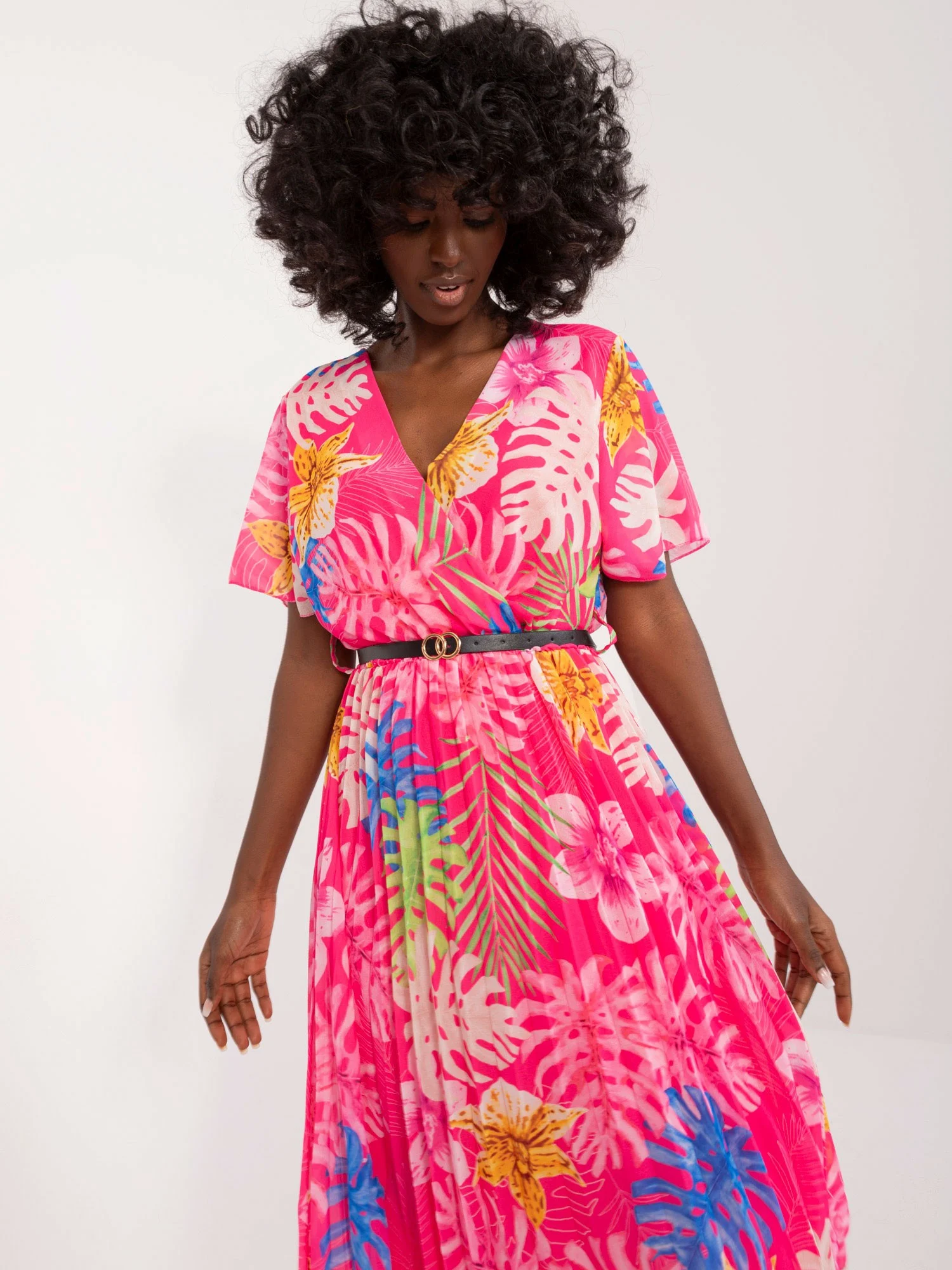 Rochie Dama Midi, Lejera, ITALY MODA, Roz - Image 2