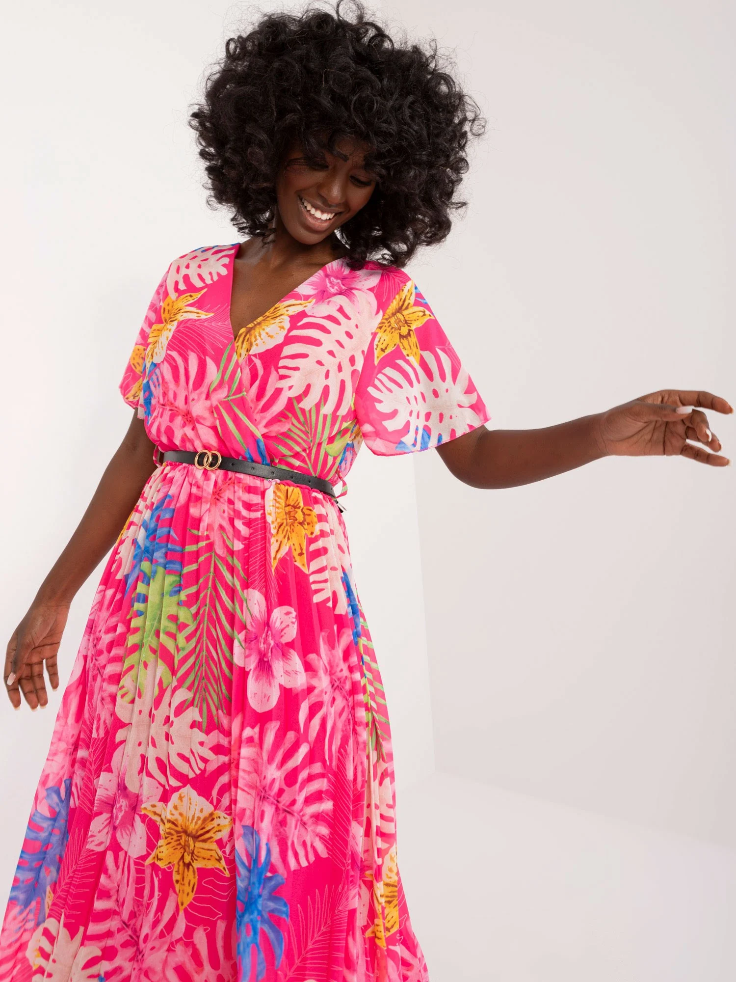 Rochie Dama Midi, Lejera, ITALY MODA, Roz - Image 5
