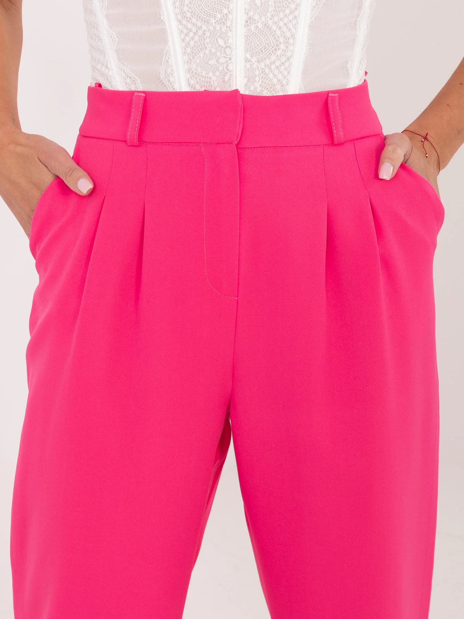 Pantaloni Dama Elegant, Guler inalt, RUE PARIS, Roz de Petrecere - imagine 4
