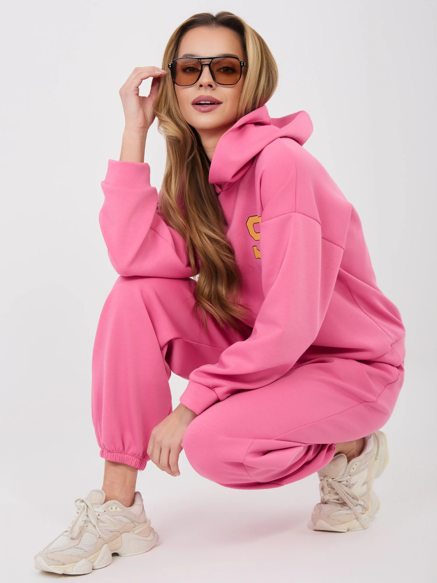 Compleu Dama Maneca lunga, Mansete elastice, RUE PARIS, Roz - imagine 4