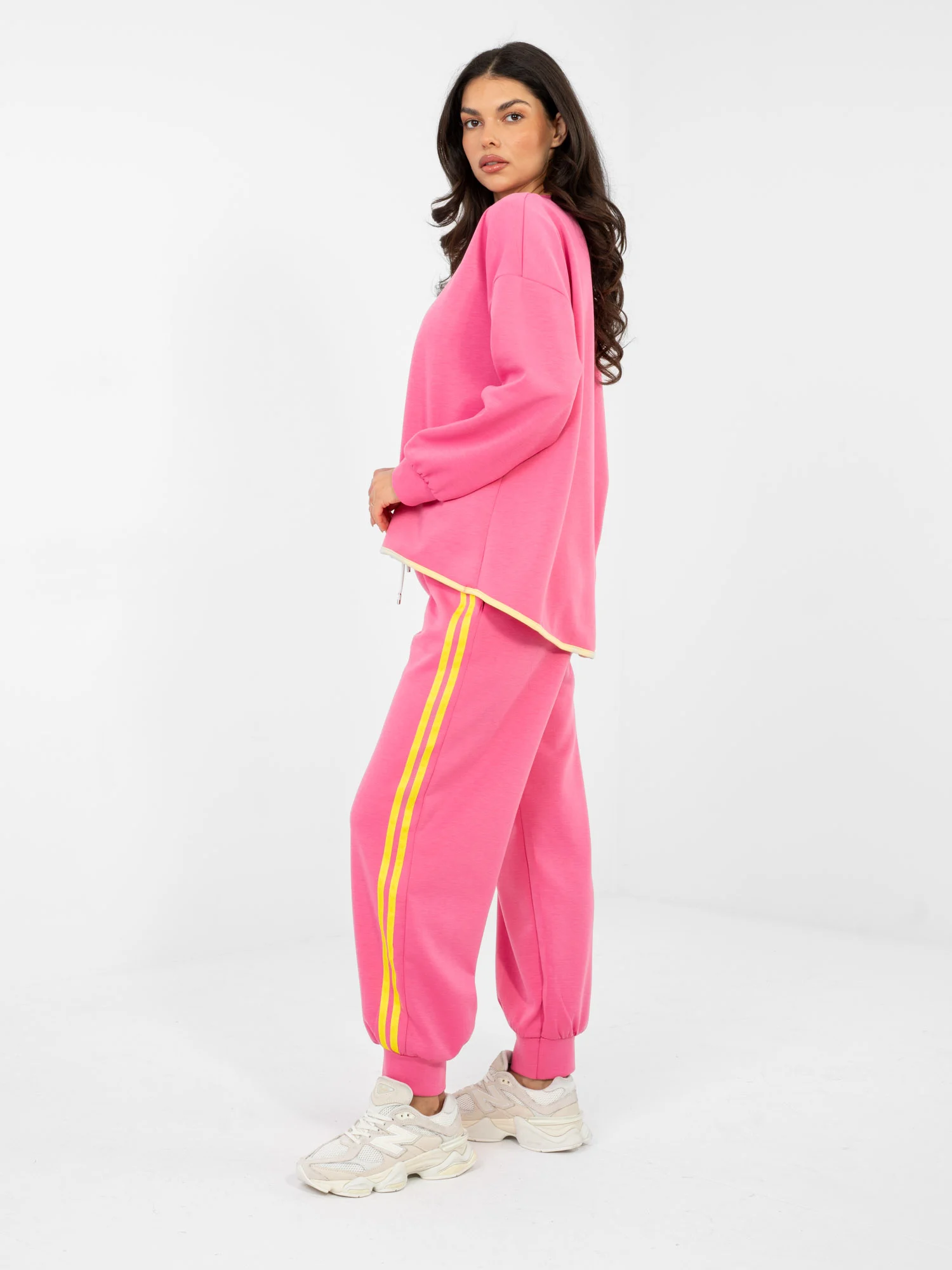 Compleu Dama Maneca lunga, Mansete elastice, RUE PARIS, Roz Casual - imagine 4