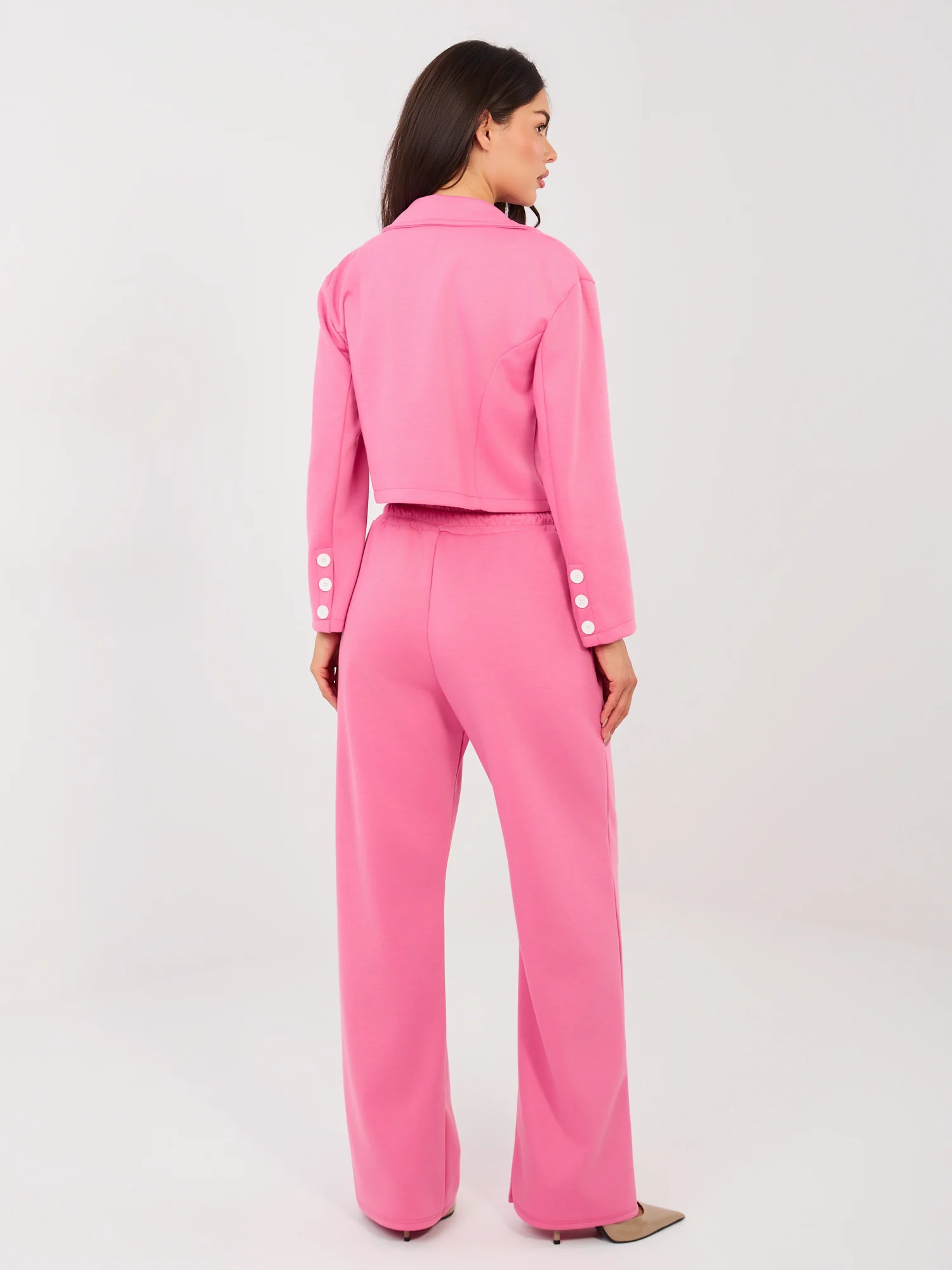 Compleu Dama Maneca lunga, Dreapta, RUE PARIS, Roz Eleganta Office - imagine 5