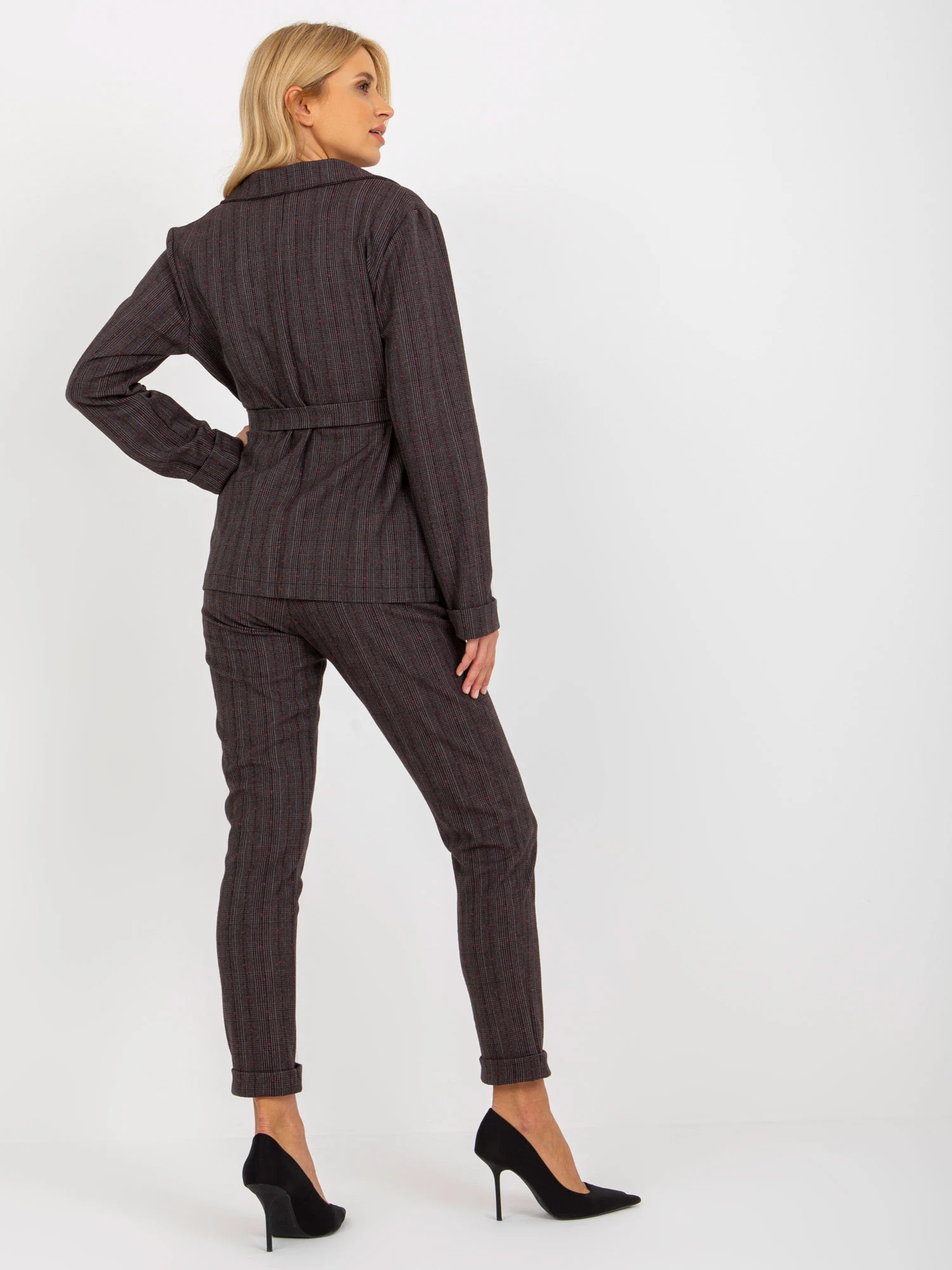 Sacou Dama Maneca lunga, Carouri, LAKERTA, Gri Eleganta Office - imagine 5
