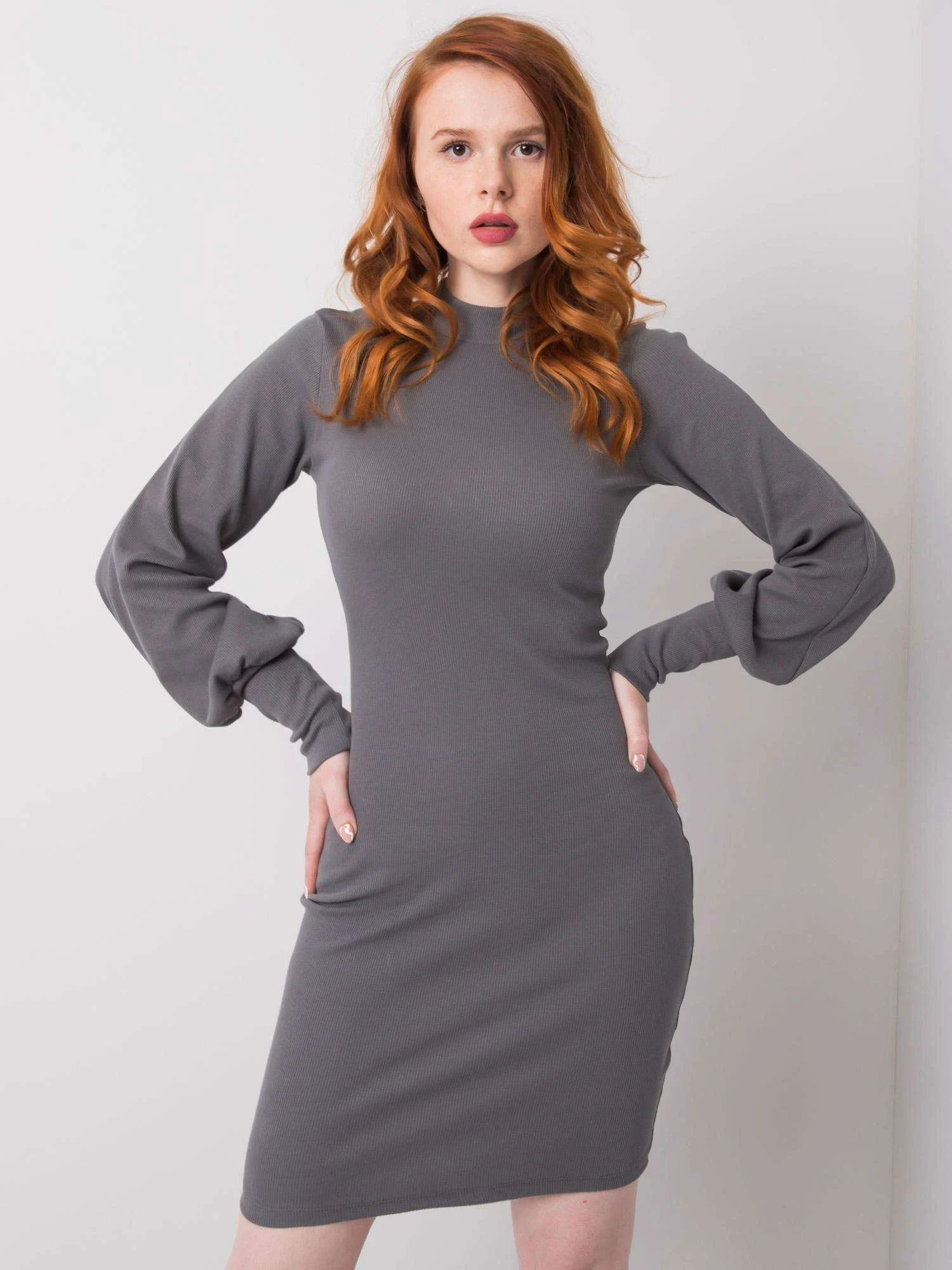 Rochie Dama Maxi, Dungi, RUE PARIS, Gri Eleganta Office - Image 3