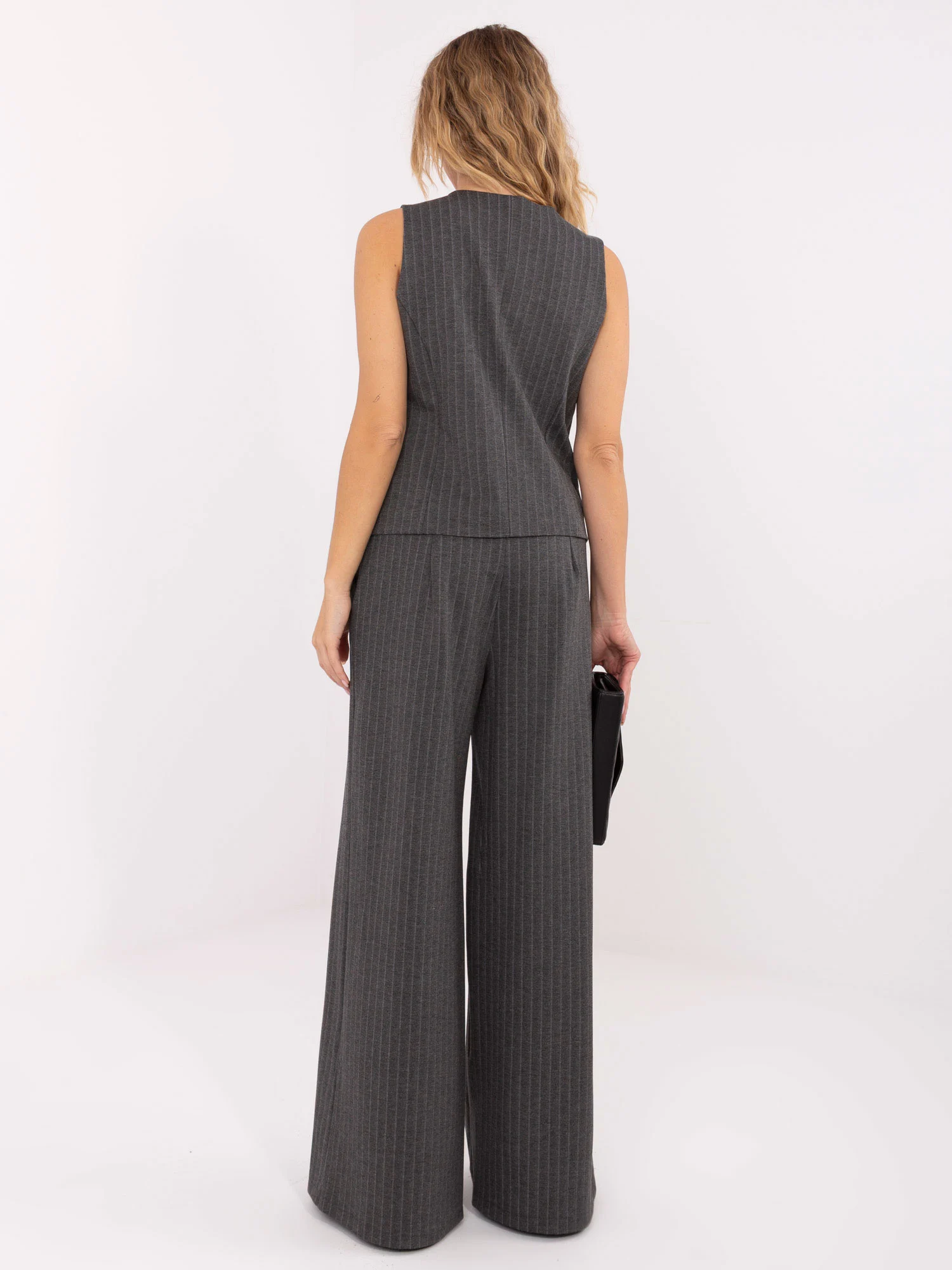 Pantaloni Dama Dungi, Elegant, RUE PARIS, Gri Eleganta Office - imagine 6