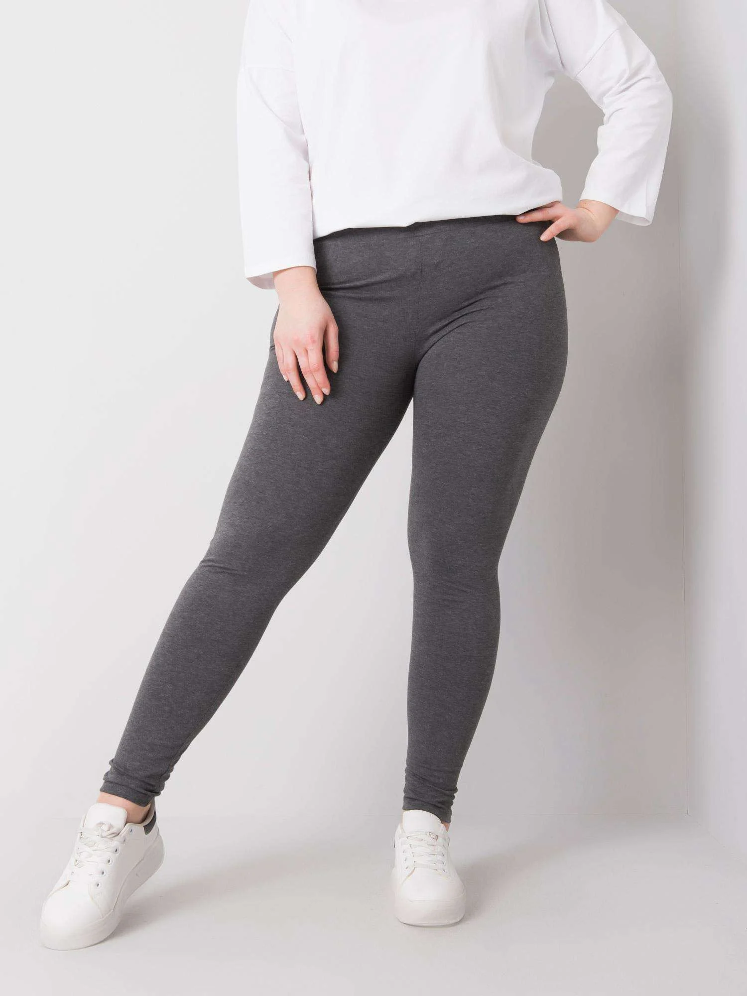 Colanti Dama Imprimat, Sport, BASIC FEEL GOOD, Gri Casual Marimi Mari - imagine 3
