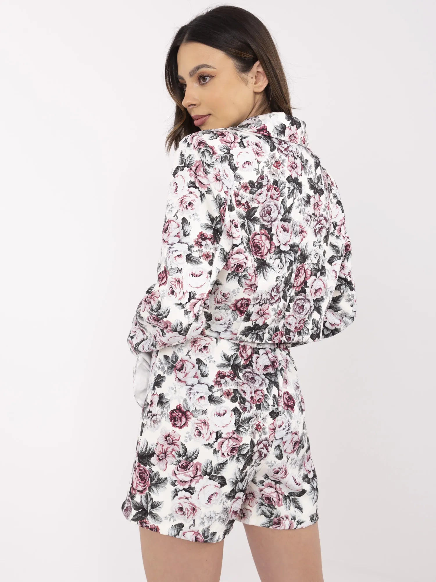 Compleu Dama Mini, Floral, ITALY MODA, Gri de Petrecere - imagine 6