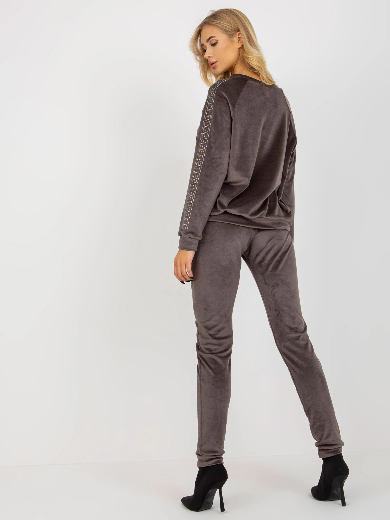 Compleu Dama Maneca lunga, Mansete elastice, RELEVANCE, Gri Casual - imagine 2