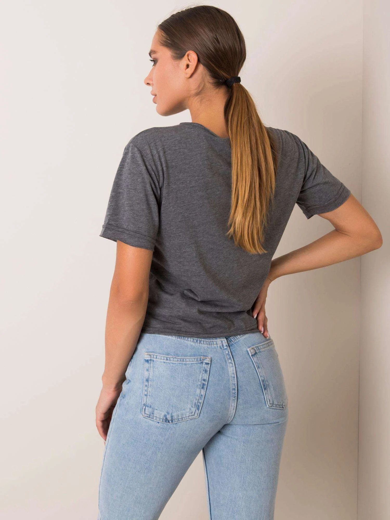 Tricou Dama Mini, Imprimat, For Fitness, Gri - imagine 3