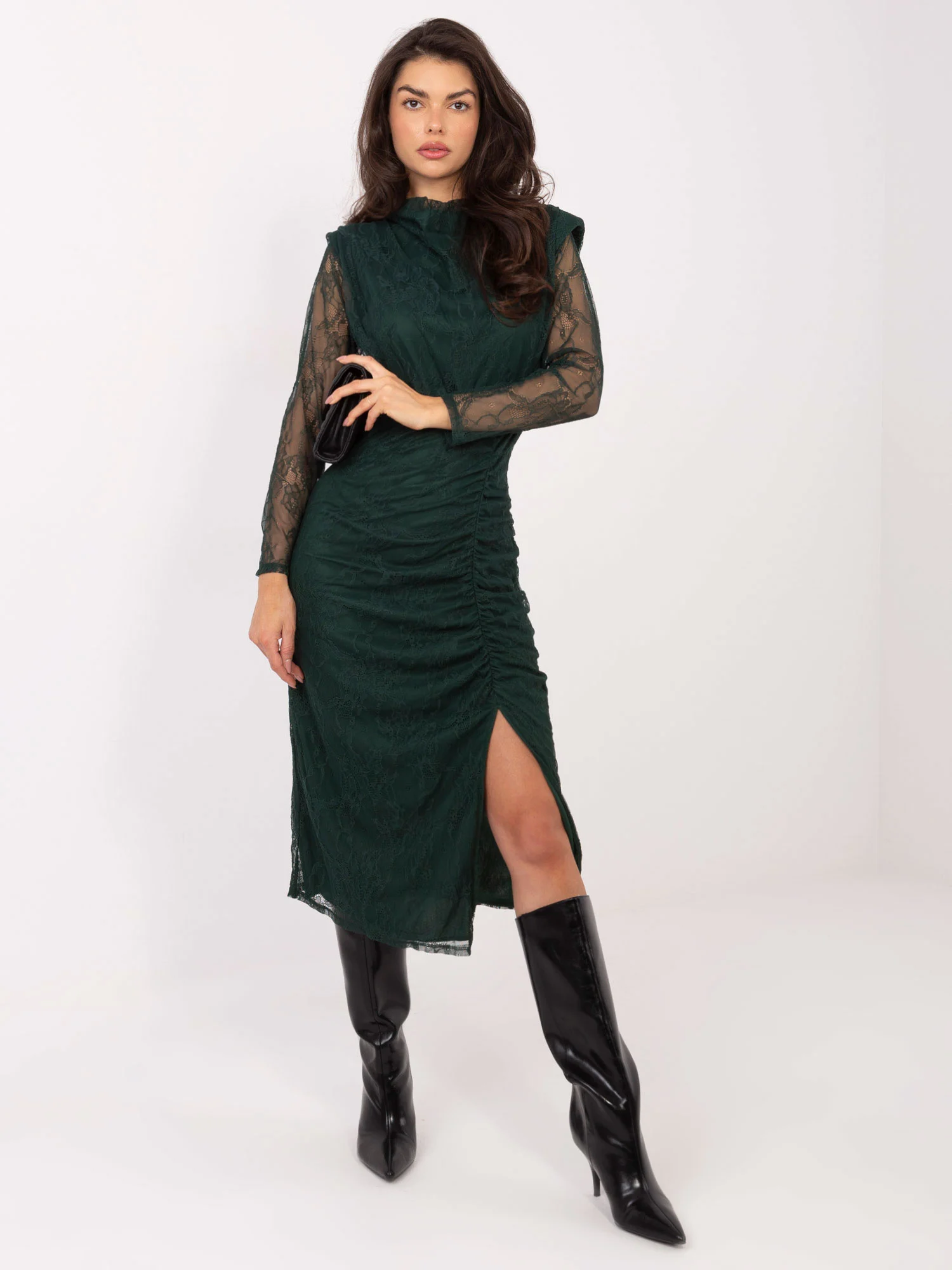 Rochie Dama Maxi, Dantela, ITALY MODA, Verde Eleganta - Image 5