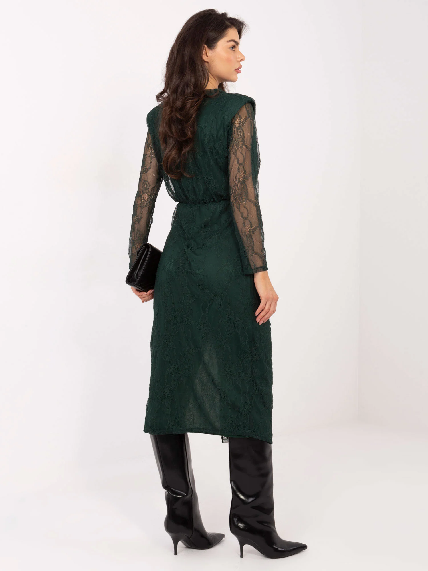 Rochie Dama Maxi, Dantela, ITALY MODA, Verde Eleganta - Image 4