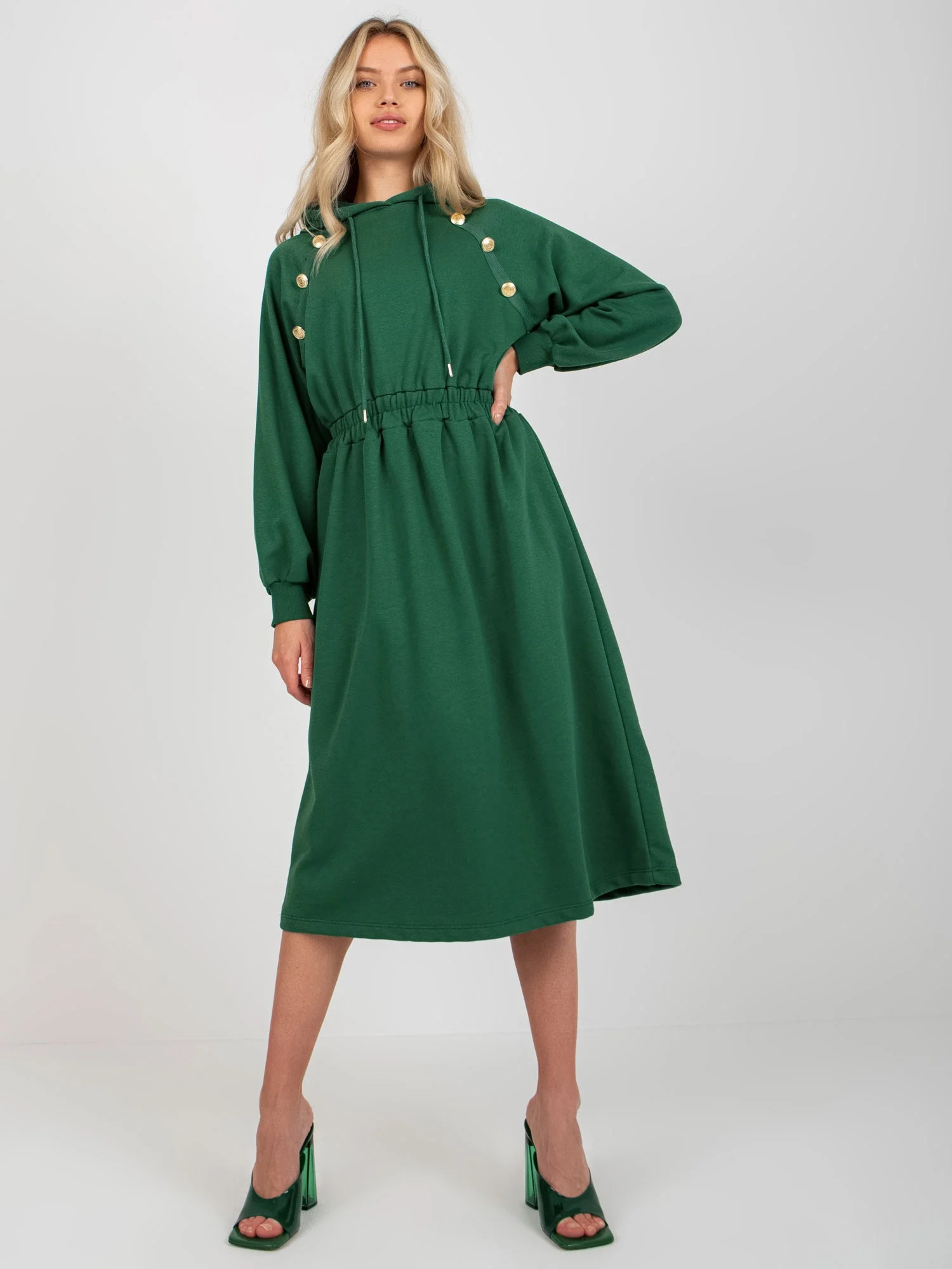 Rochie Dama Maxi, Lejera, RELEVANCE, Verde Eleganta Office - Image 2