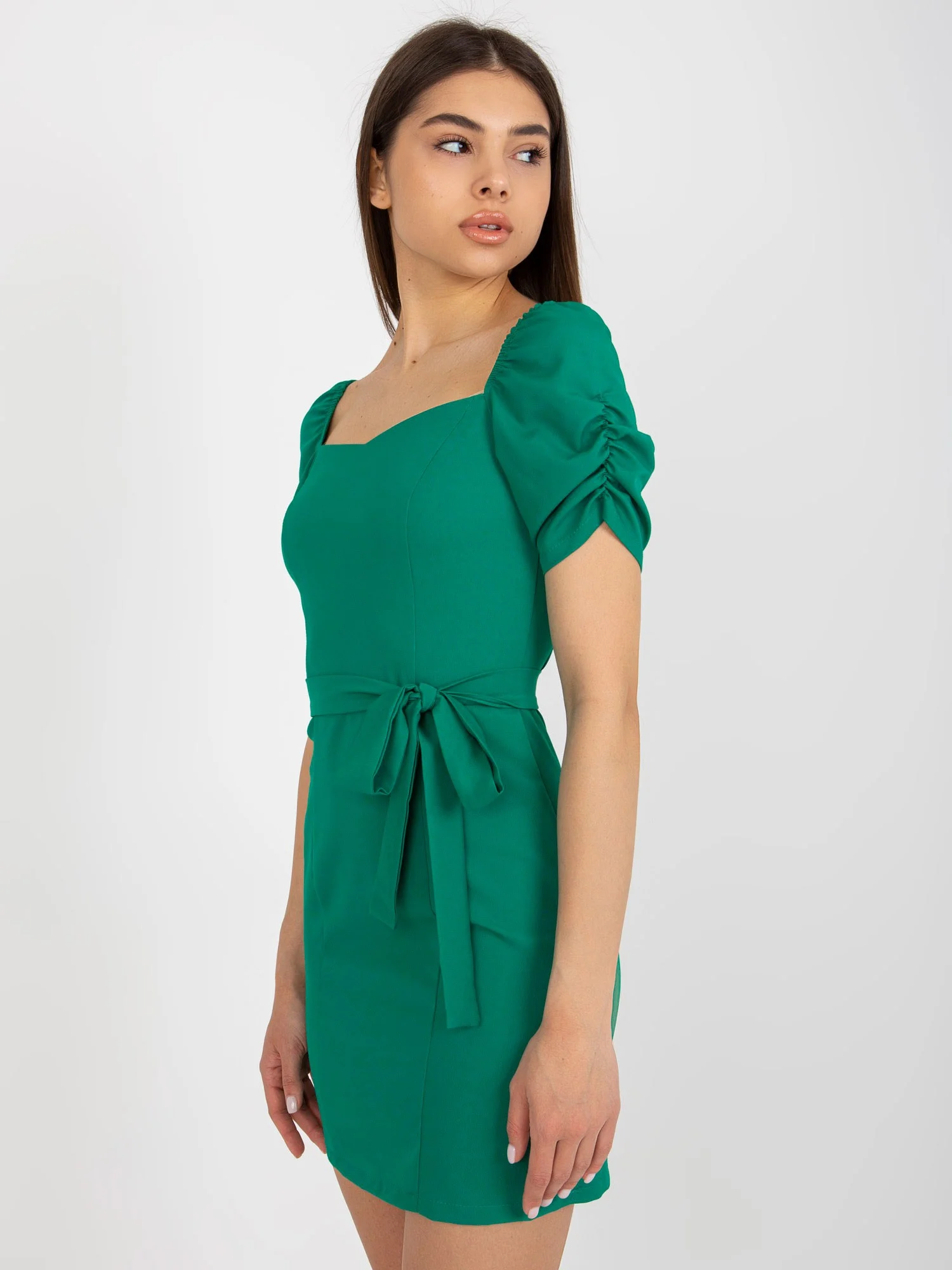 Rochie Dama Mini, Croiala dreapta, LAKERTA, Verde de Sarbatori - imagine 6