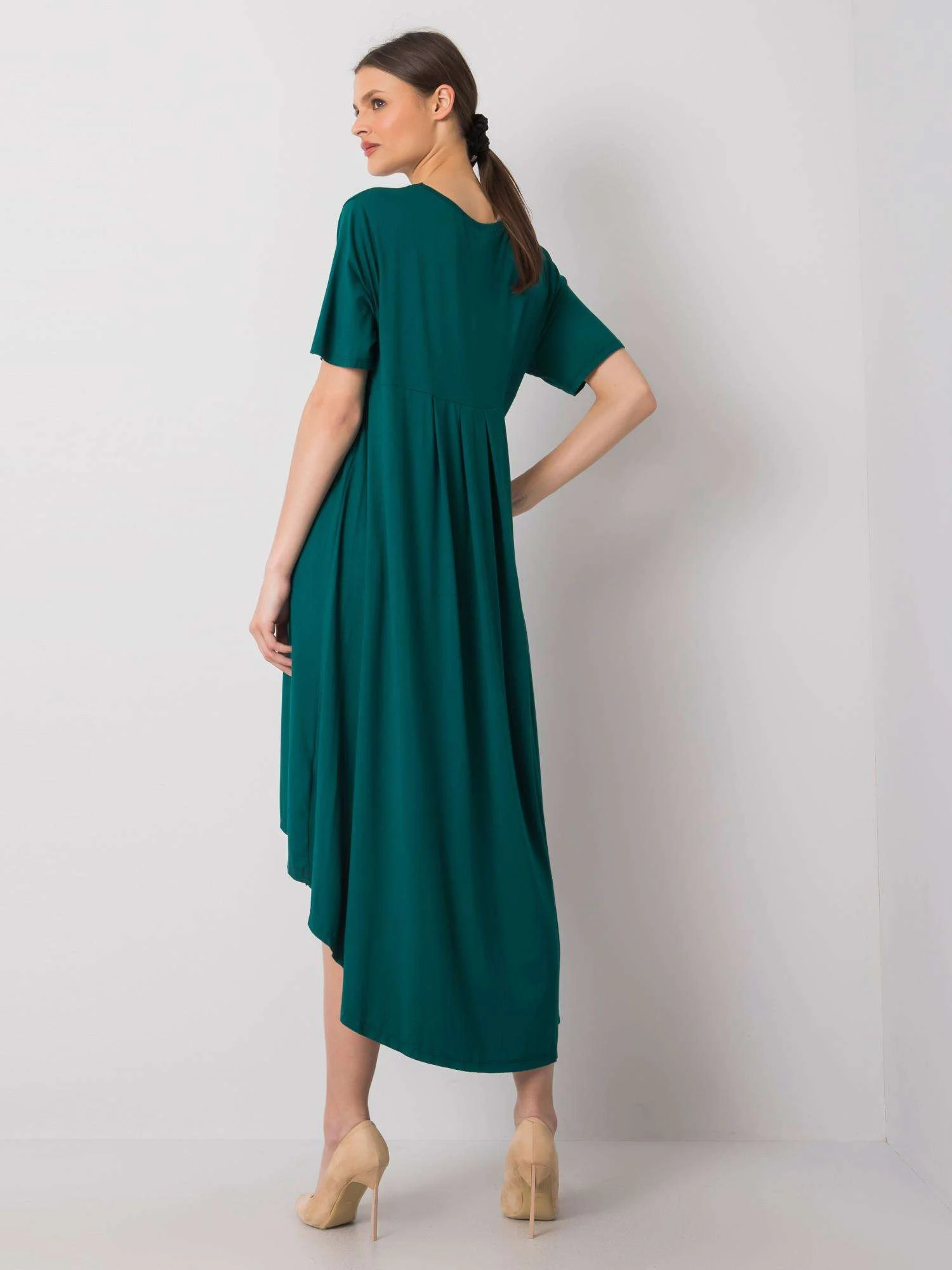Rochie Dama Midi, Rochie asimetrica, RUE PARIS, Verde de Vara - Image 4