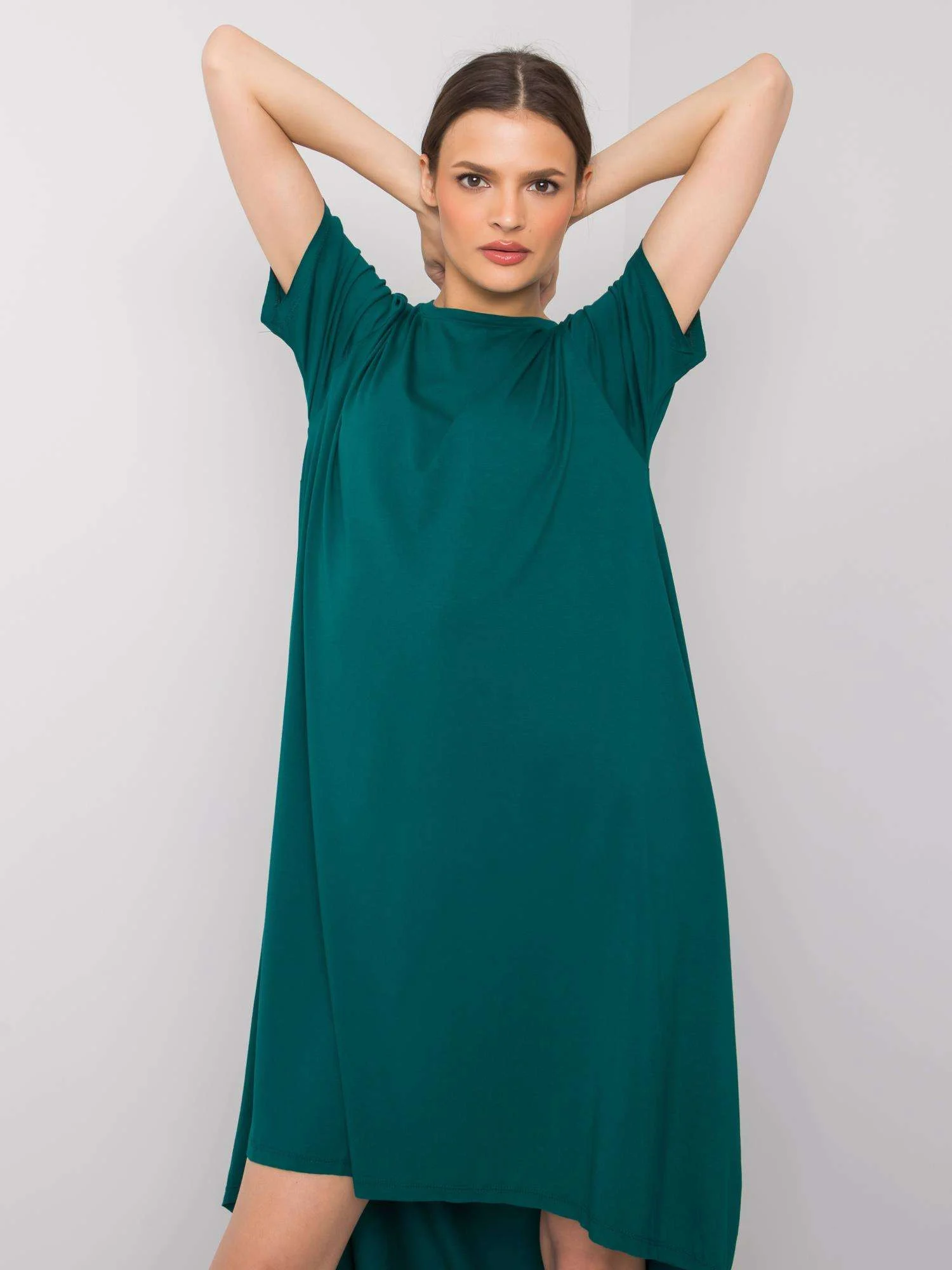 Rochie Dama Midi, Rochie asimetrica, RUE PARIS, Verde de Vara - Image 5
