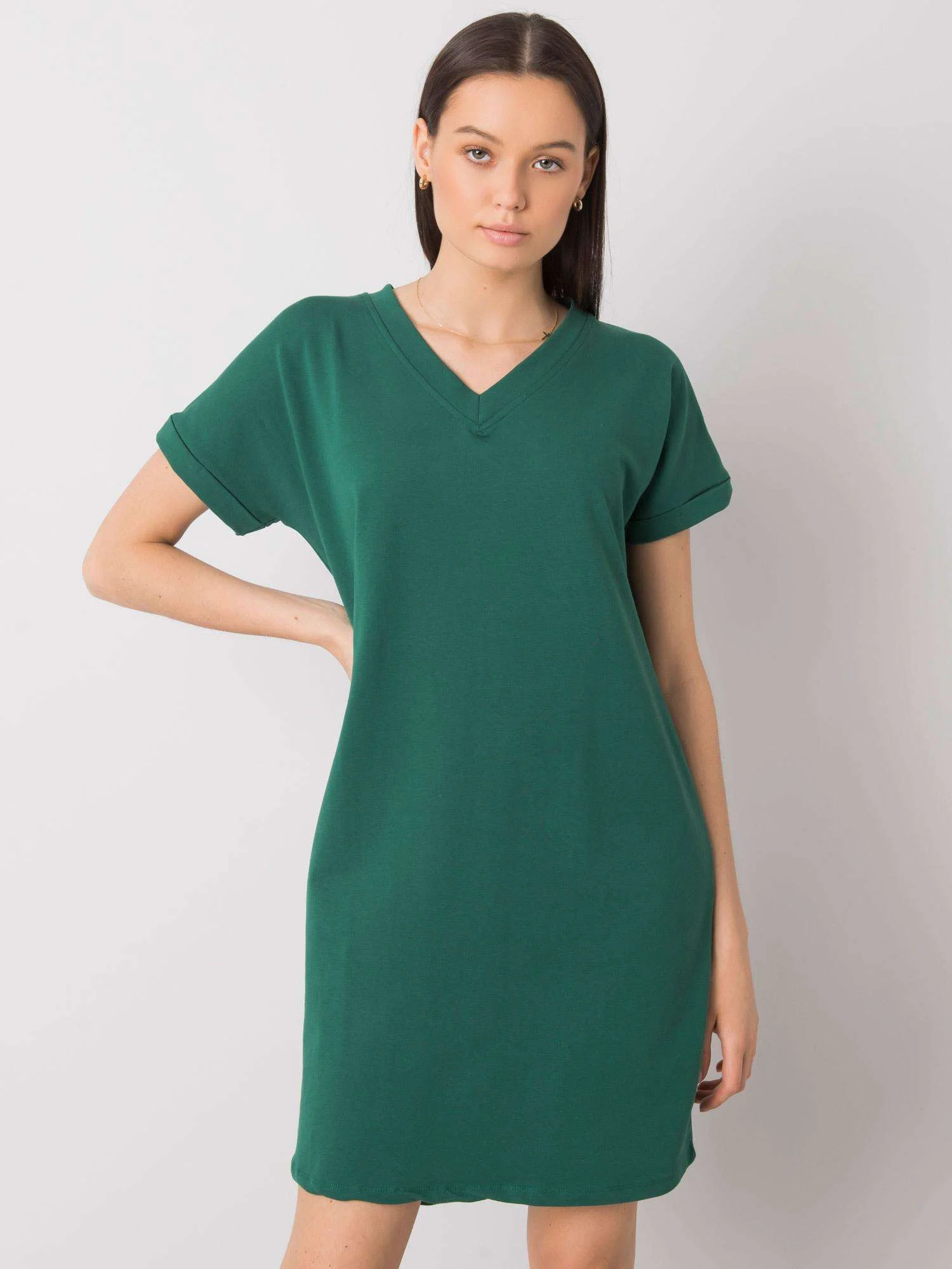 Rochie Dama Mini, Rochie asimetrica, RUE PARIS, Verde Eleganta Office - imagine 4