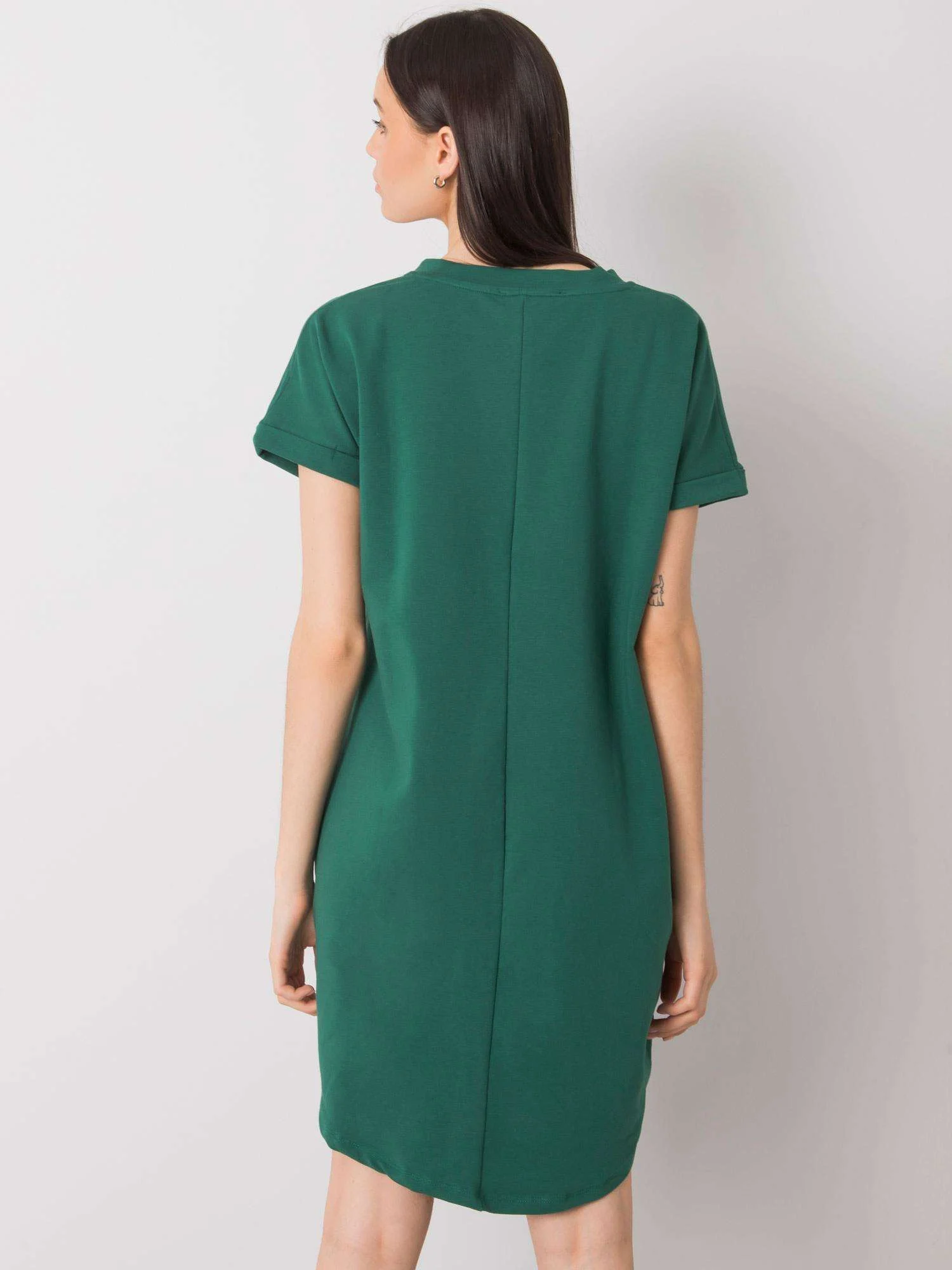 Rochie Dama Mini, Rochie asimetrica, RUE PARIS, Verde Eleganta Office - imagine 5