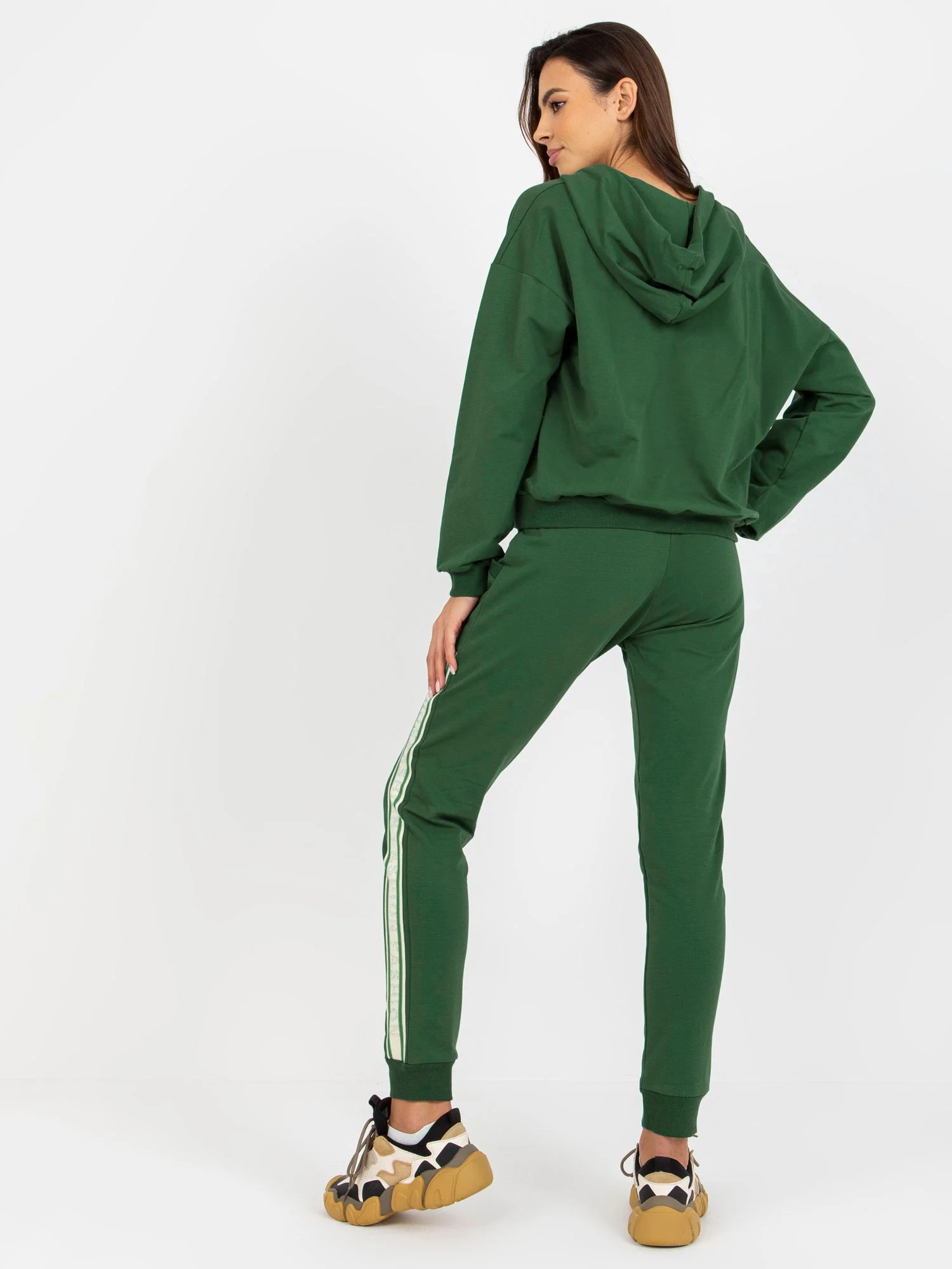 Compleu Dama Maneca lunga, Mansete elastice, RELEVANCE, Verde Casual - imagine 8