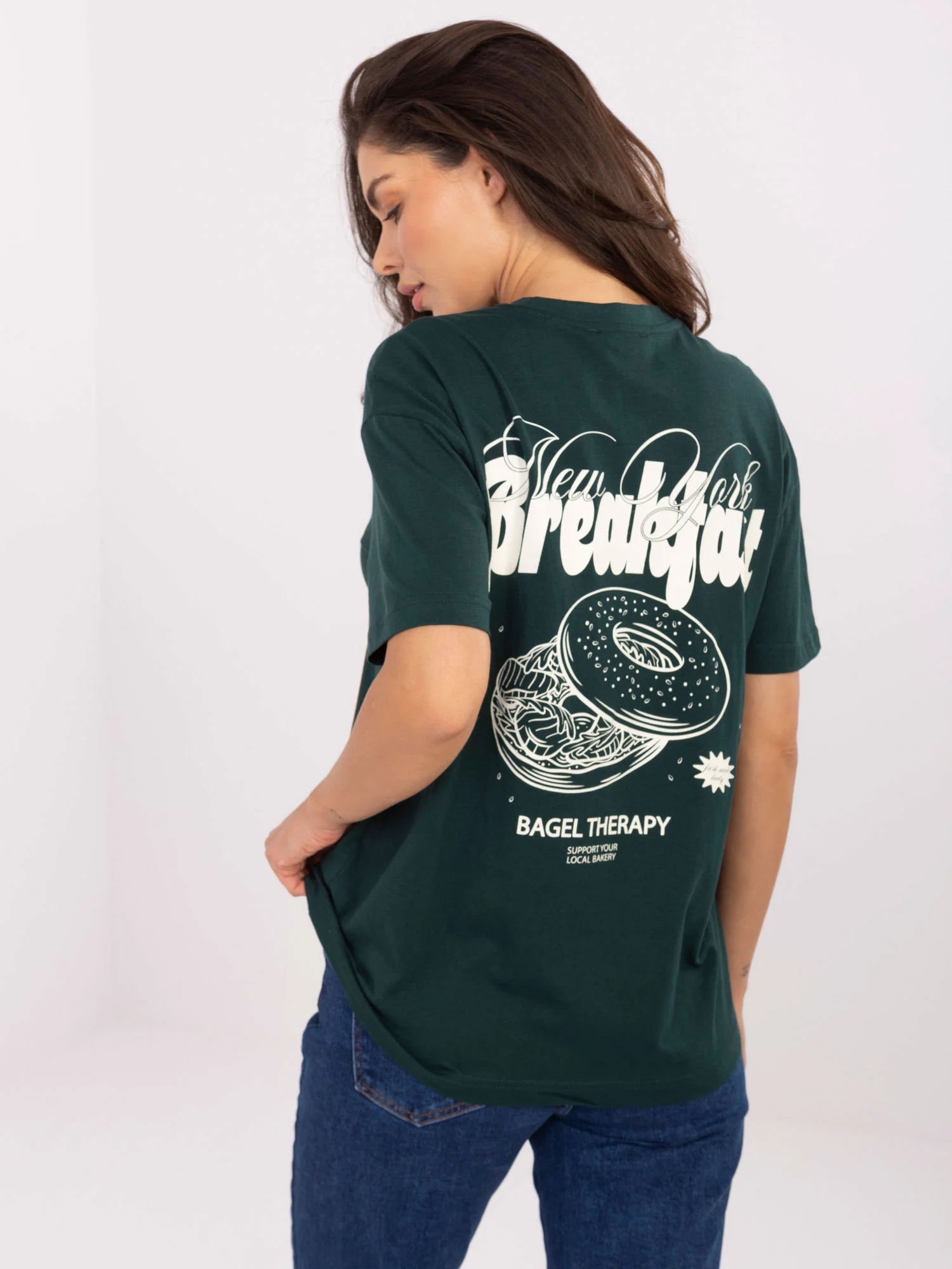 Tricou Dama Mini, Decolteu rotund, Sublevel, Verde Casual - imagine 4