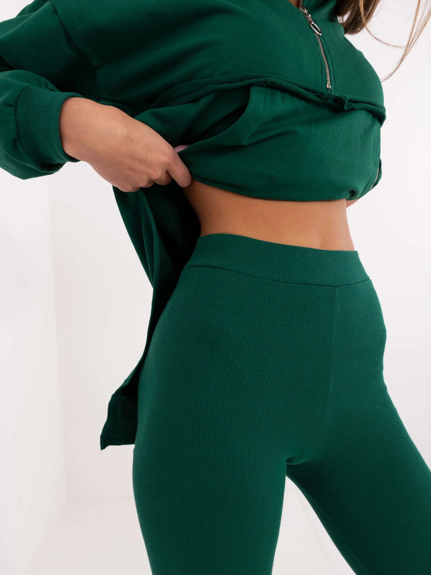 Compleu Dama Maneca lunga, Conica, My Red Lips, Verde Casual - imagine 5