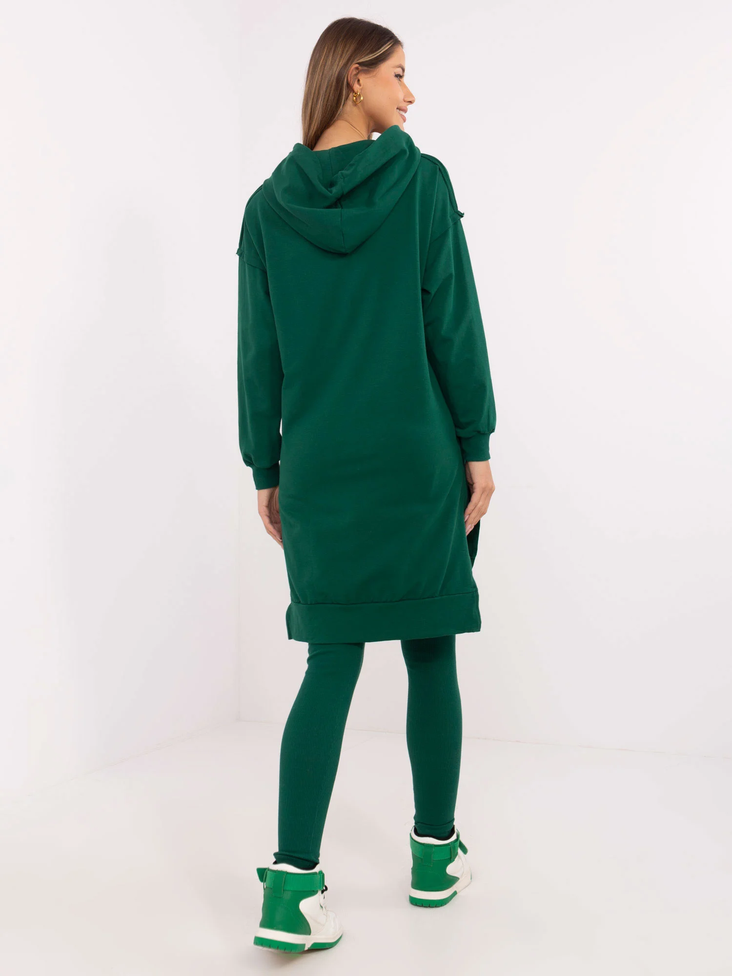Compleu Dama Maneca lunga, Conica, My Red Lips, Verde Casual - imagine 6