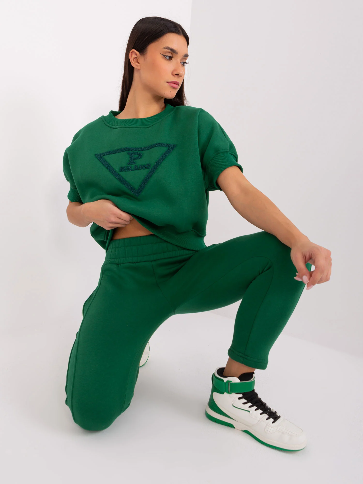 Compleu Dama Mini, Conica, My Red Lips, Verde Casual - imagine 4
