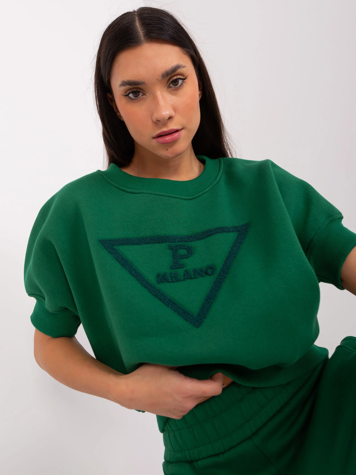 Compleu Dama Mini, Conica, My Red Lips, Verde Casual - imagine 2