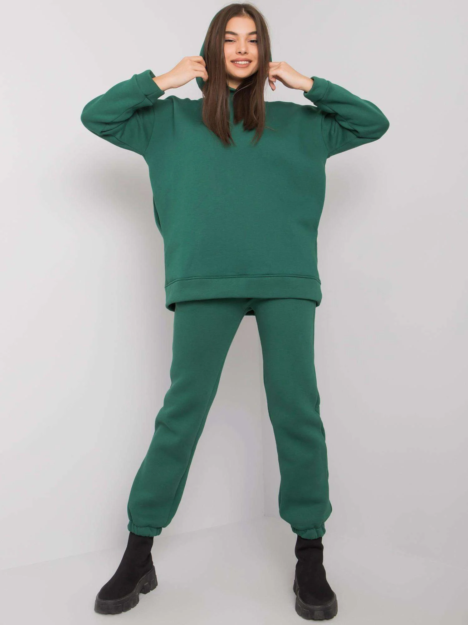 Compleu Dama Maneca lunga, Sport, BASIC FEEL GOOD, Verde Casual - imagine 3