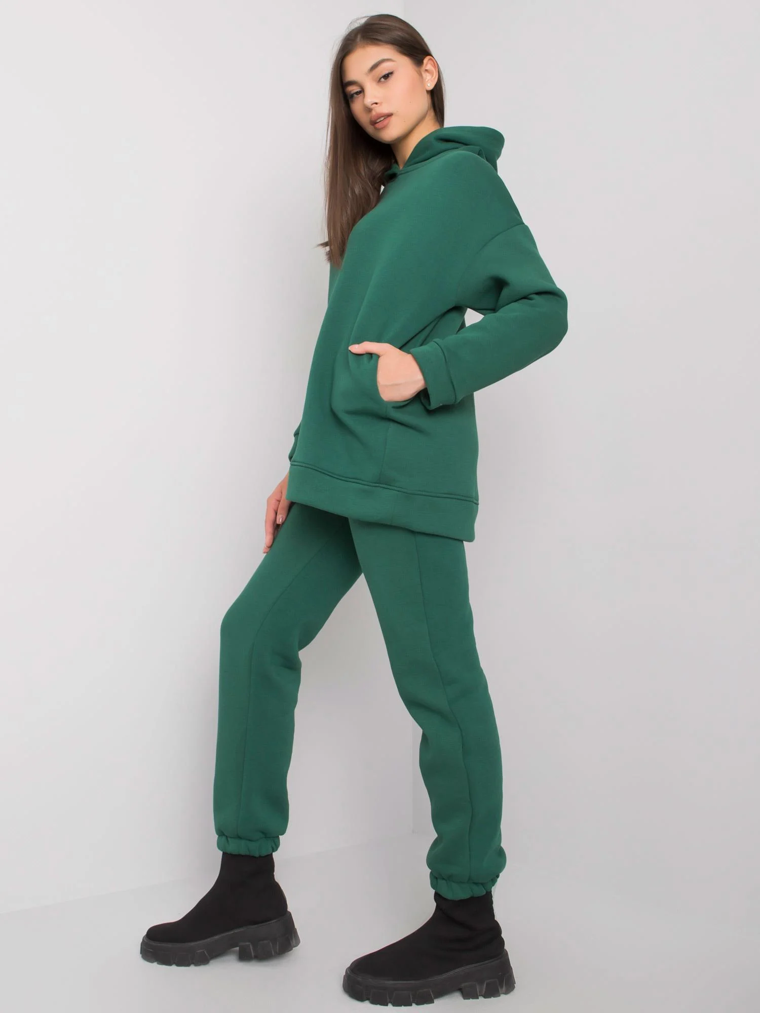 Compleu Dama Maneca lunga, Sport, BASIC FEEL GOOD, Verde Casual - imagine 4