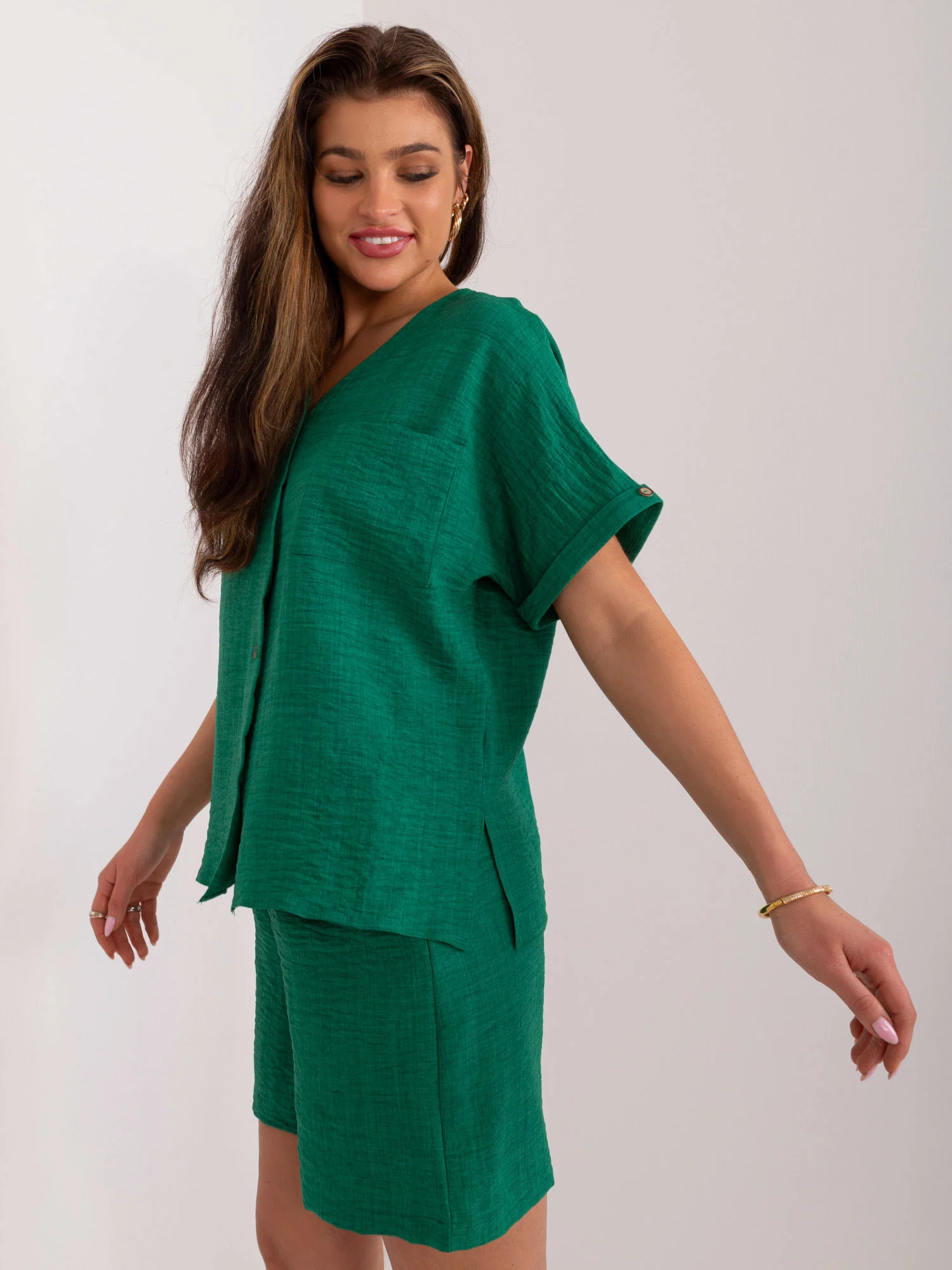 Compleu Dama Mini, Larga, LAKERTA, Verde Casual - imagine 6