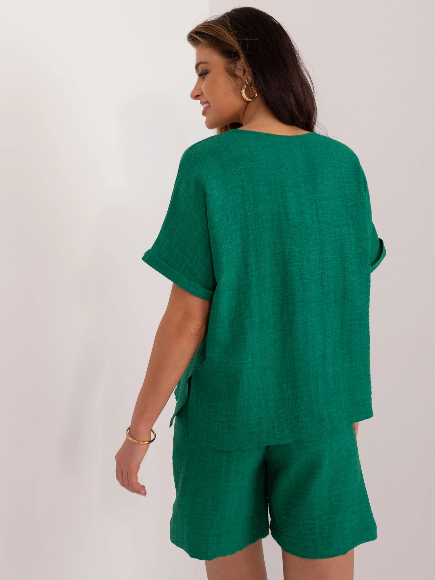 Compleu Dama Mini, Larga, LAKERTA, Verde Casual - imagine 5