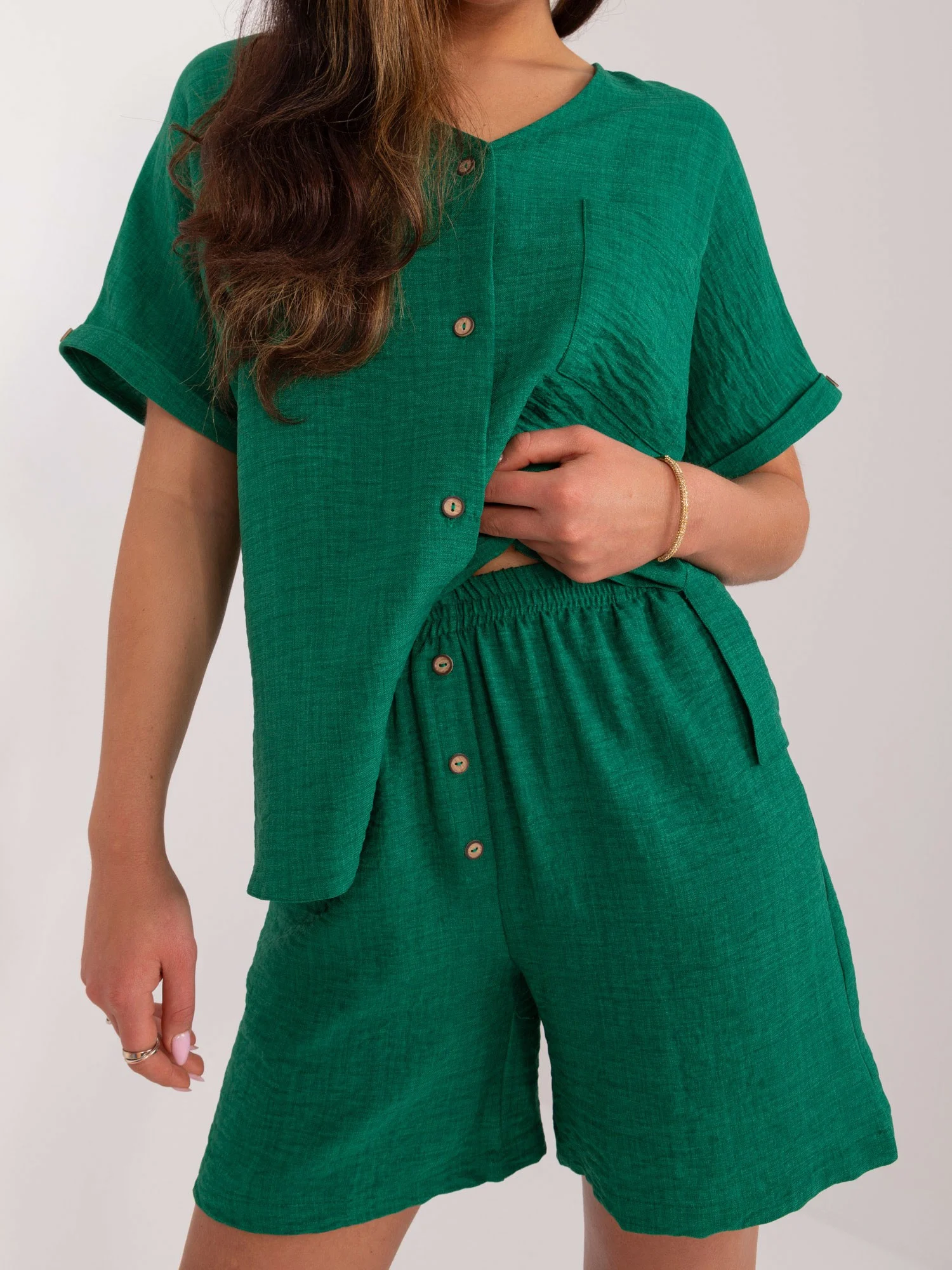 Compleu Dama Mini, Larga, LAKERTA, Verde Casual - imagine 2
