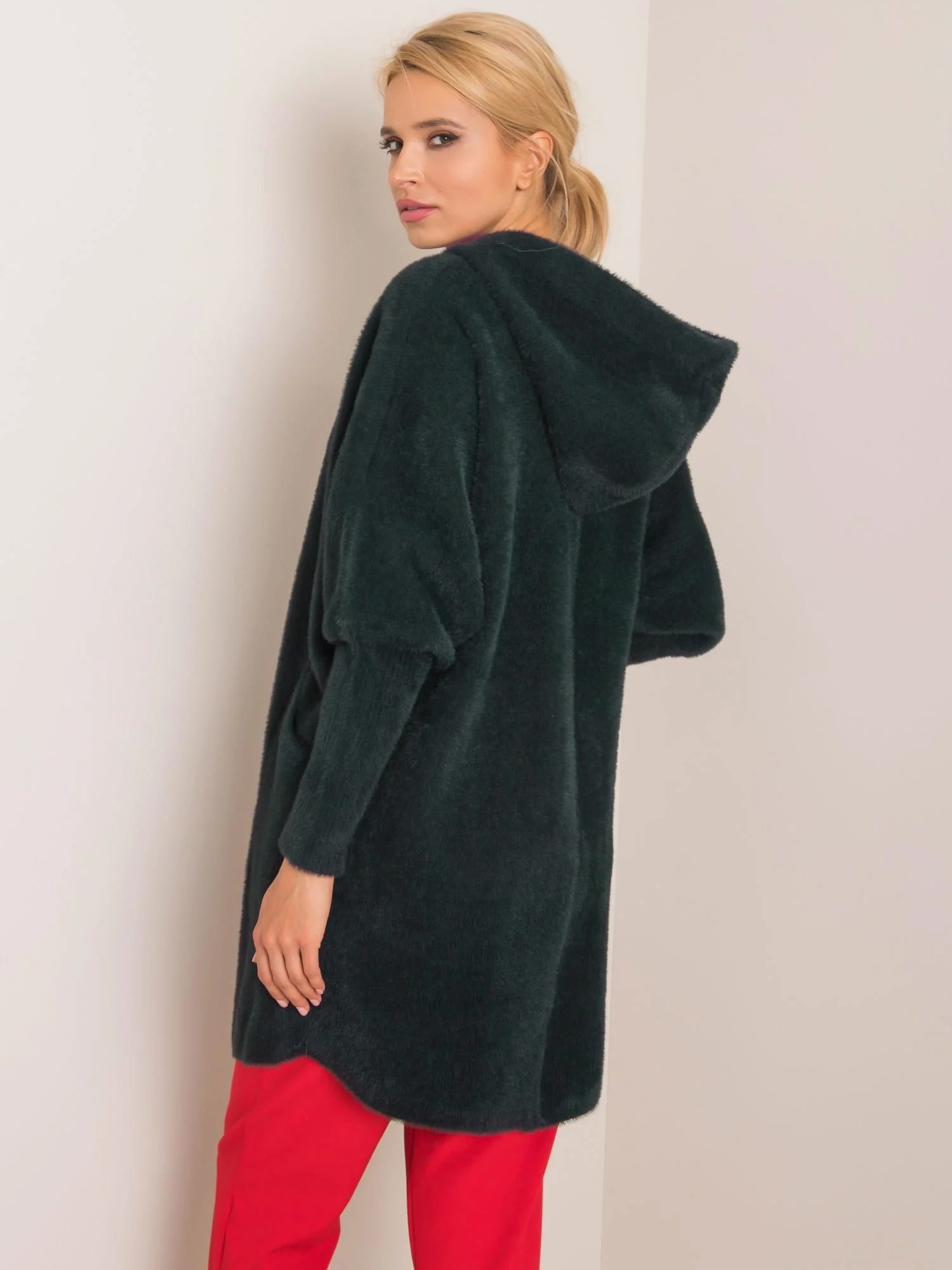 Palton Dama Maneca lunga, Oversize, Fashion Hunters, Khaki de Vara - imagine 3