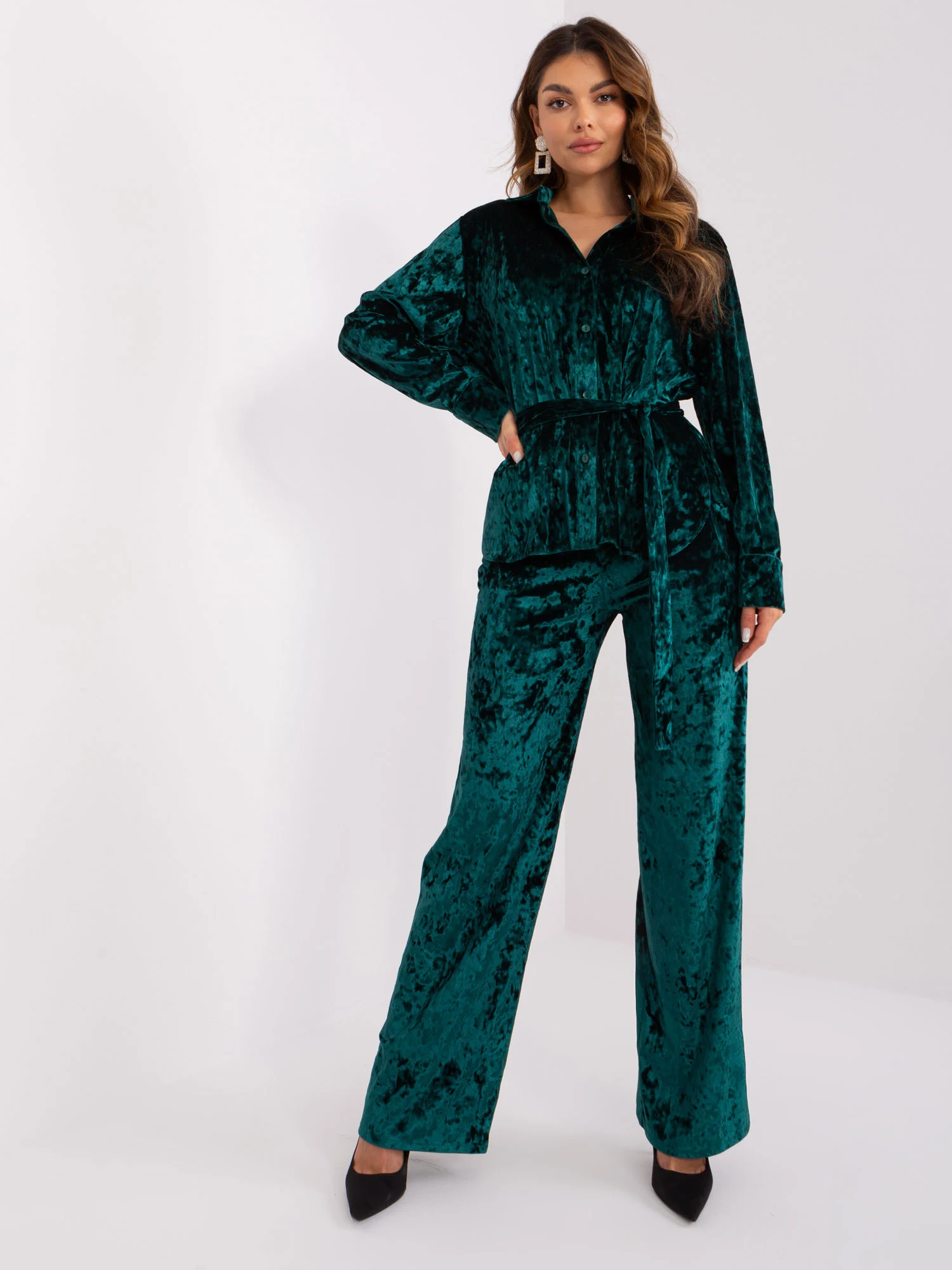 Compleu Dama Lunga, Larga, LAKERTA, Verde Casual - imagine 7