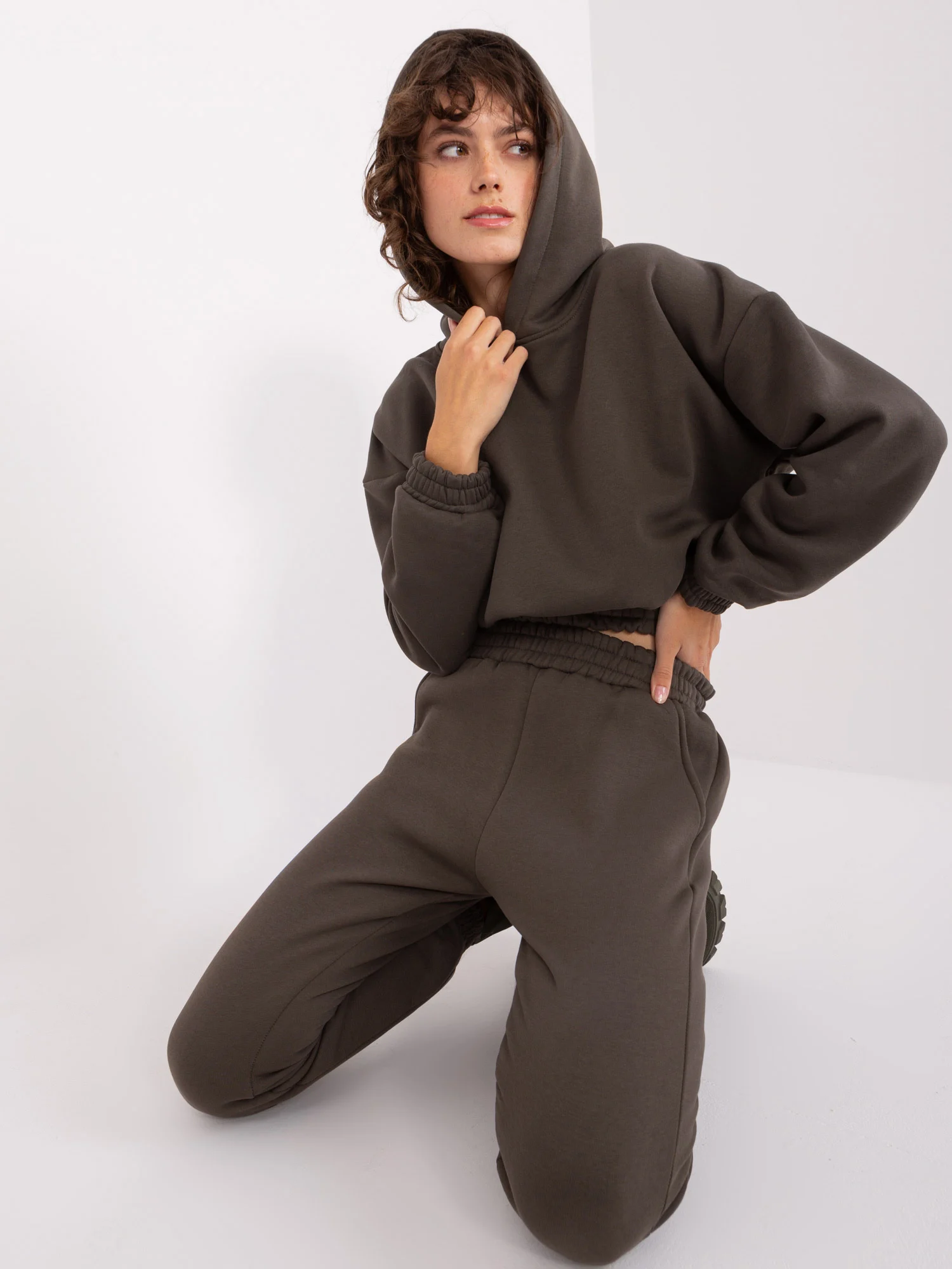 Compleu Dama Maneca lunga, Dreapta, Pointx, Khaki Casual - imagine 5