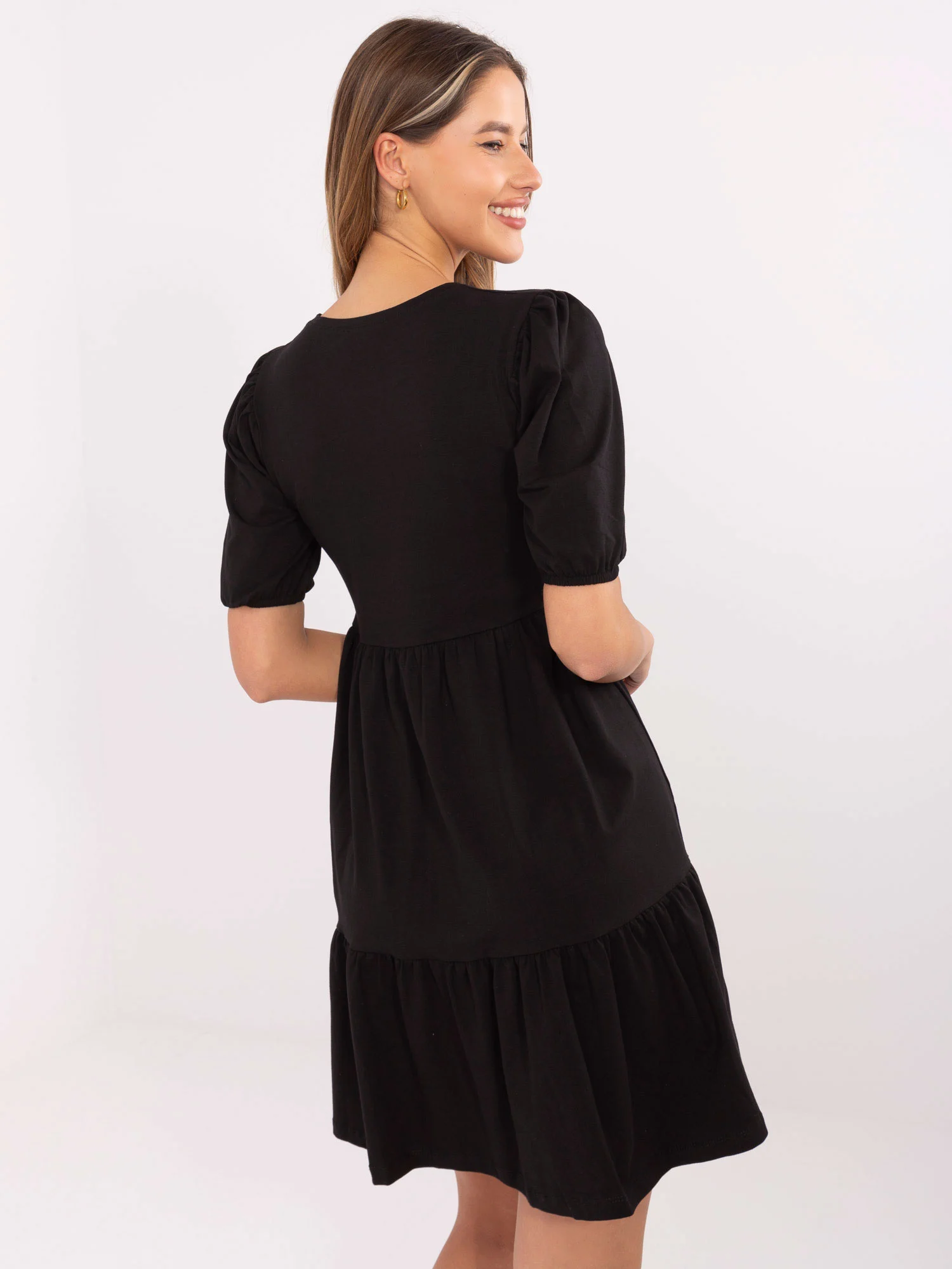 Rochie Dama Mini, Lejera, RUE PARIS, Negru Eleganta Office - imagine 3