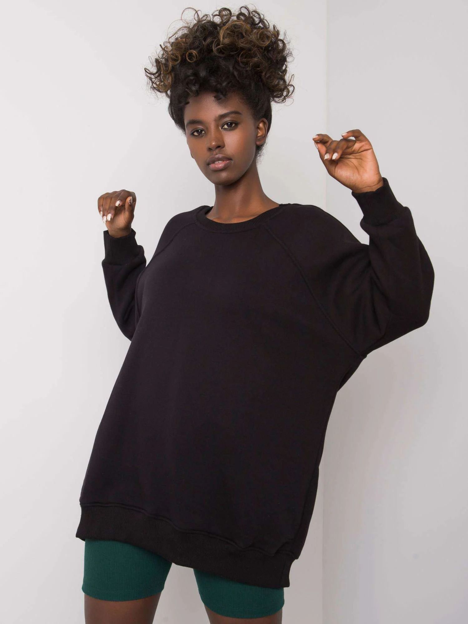 Hanorac Dama Maneca lunga, Sport, ex moda, Negru Casual - imagine 3