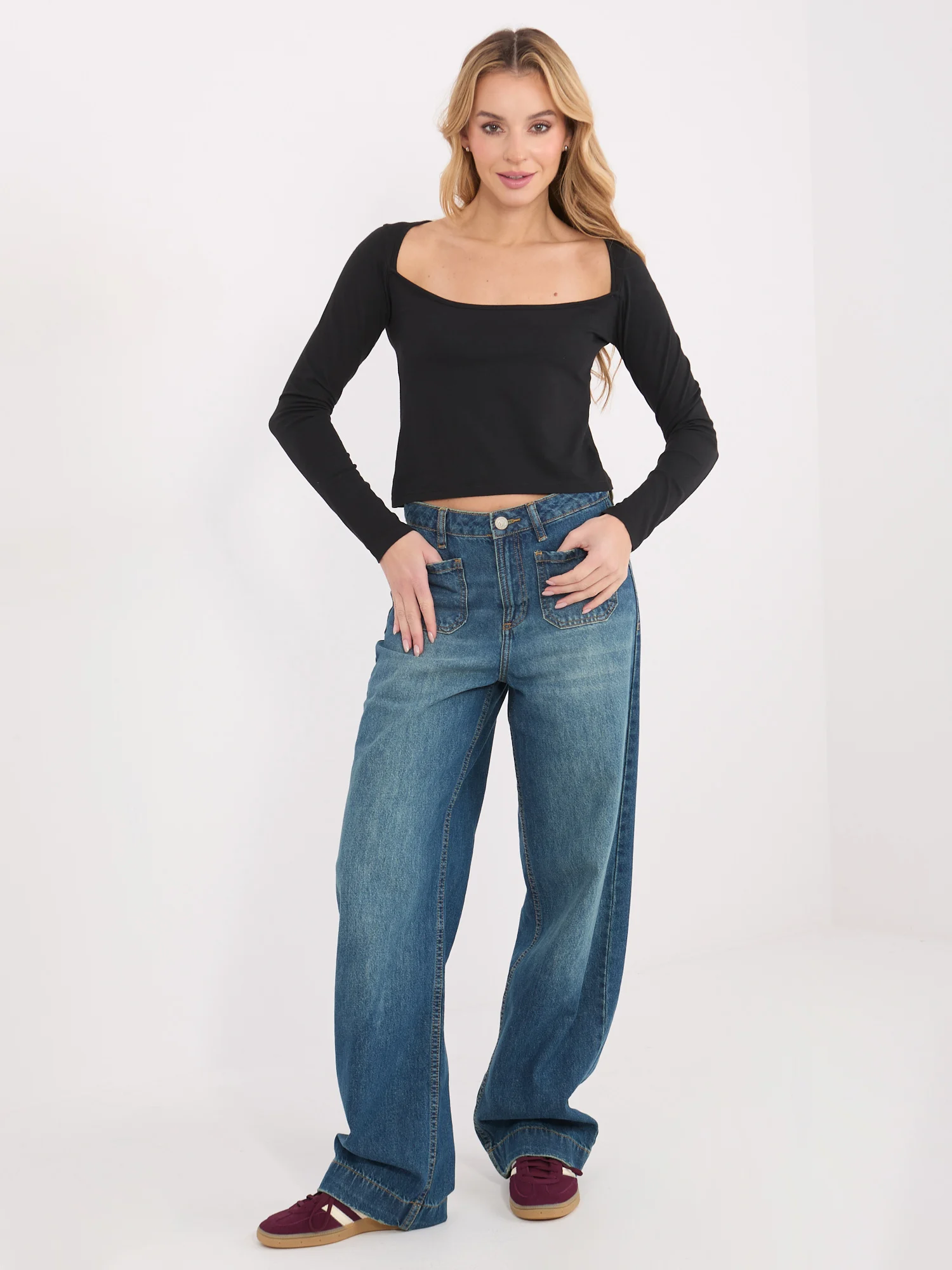Bluza Dama Mini, Croiala dreapta, WESTEENE, Negru Eleganta Office - imagine 4