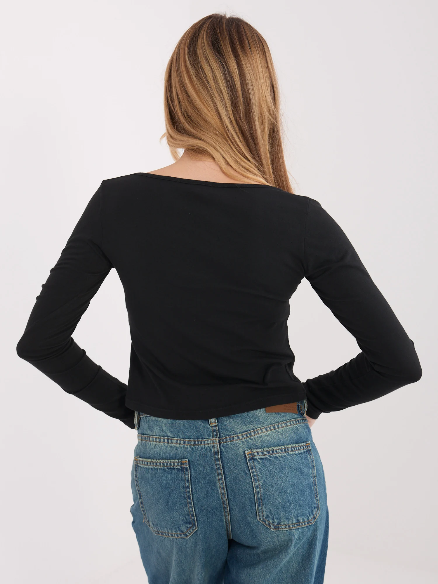 Bluza Dama Mini, Croiala dreapta, WESTEENE, Negru Eleganta Office - imagine 5