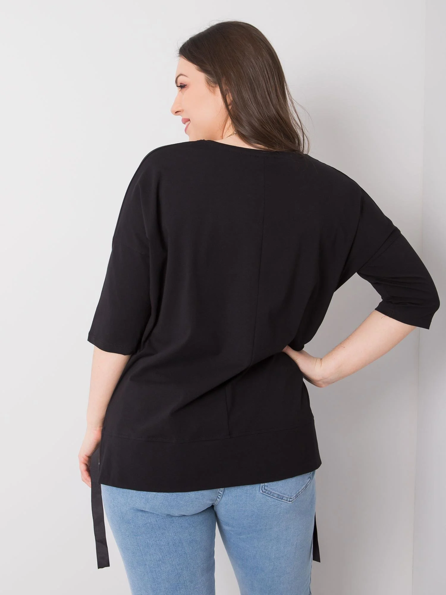Bluza Dama Maneca 3/4, Animal print, RELEVANCE, Negru Casual - imagine 4