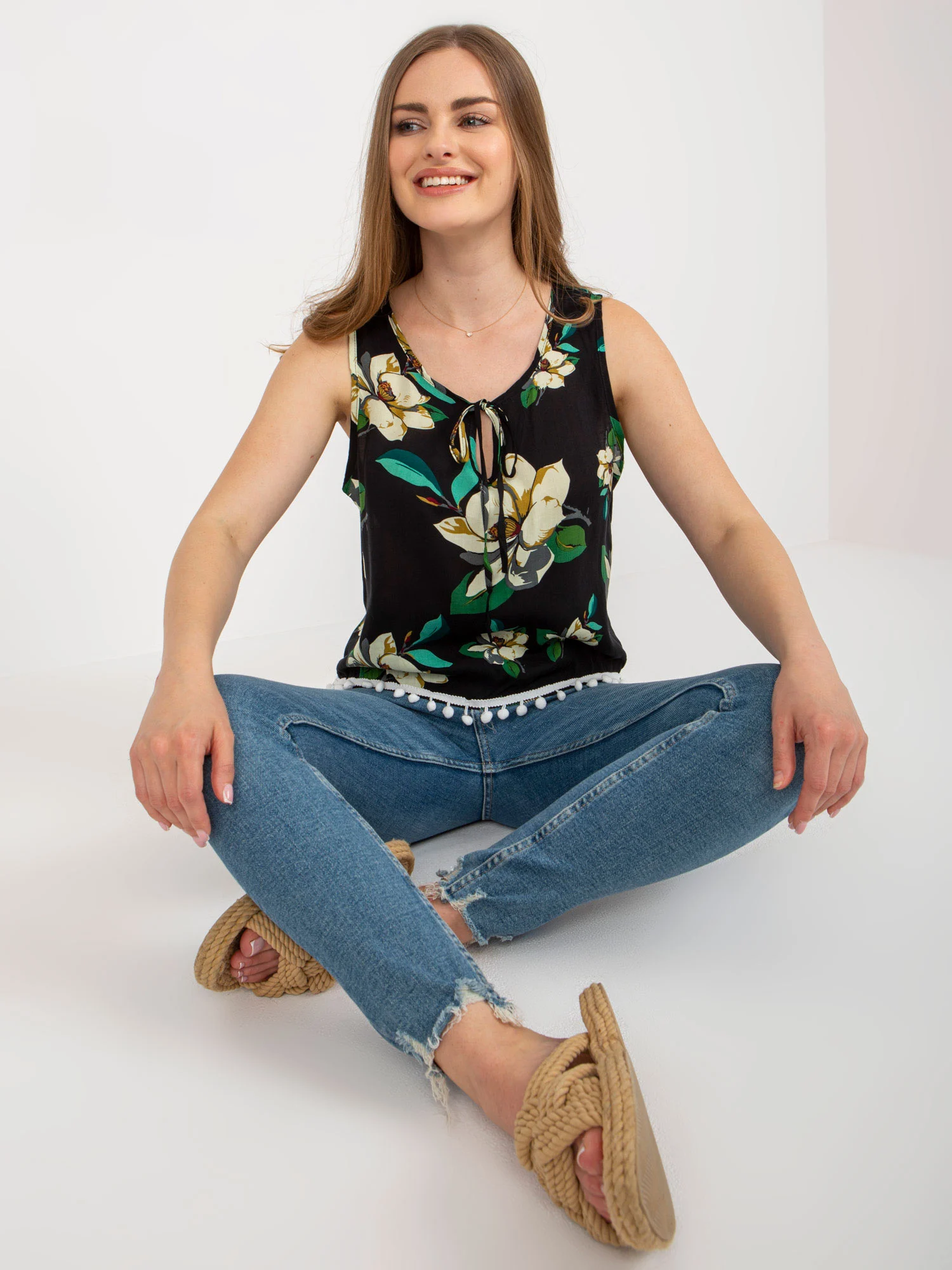 Bluza Dama Mini, Floral, Baiyibaishun, Negru Casual - imagine 6