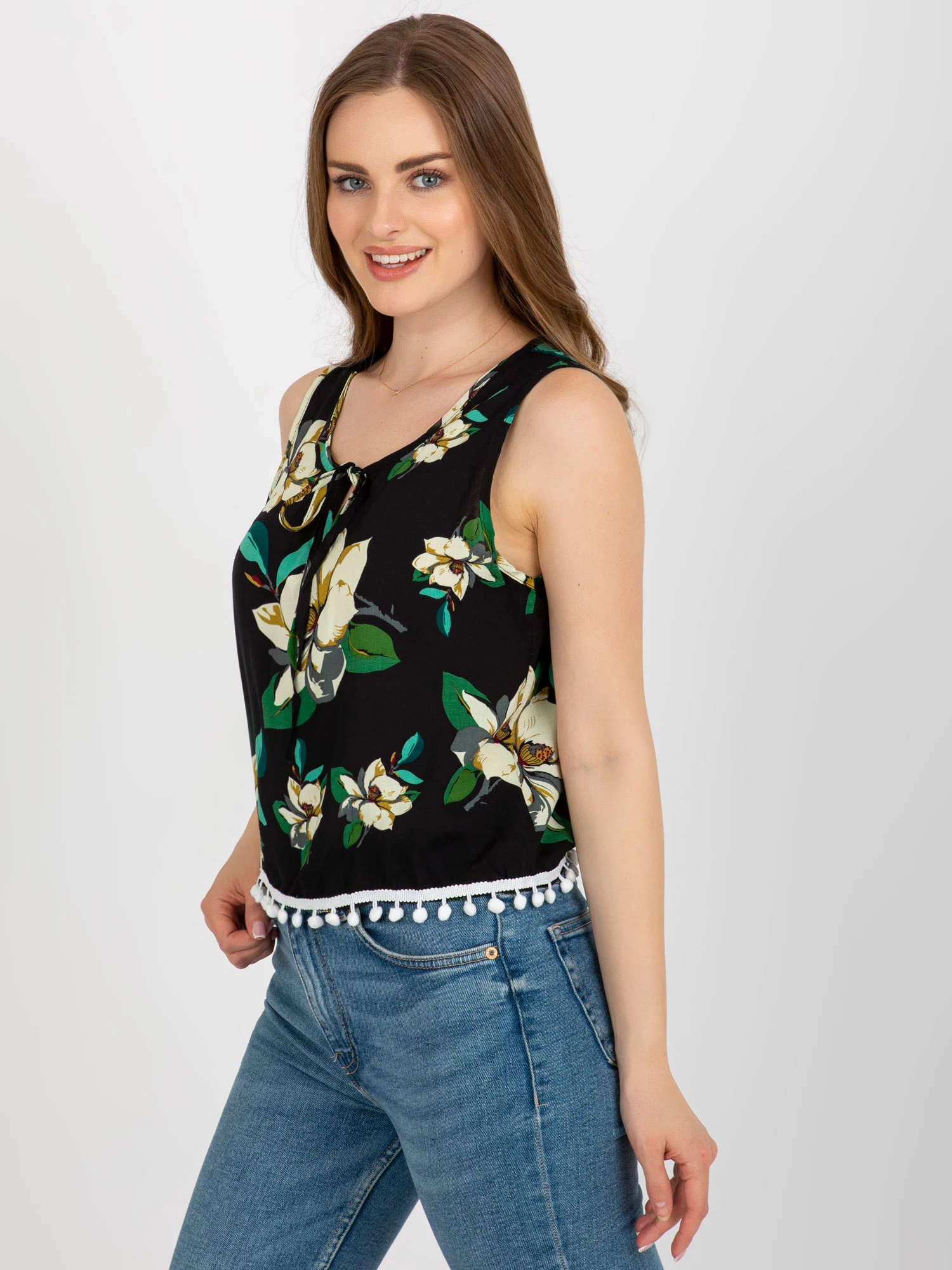 Bluza Dama Mini, Floral, Baiyibaishun, Negru Casual - imagine 5