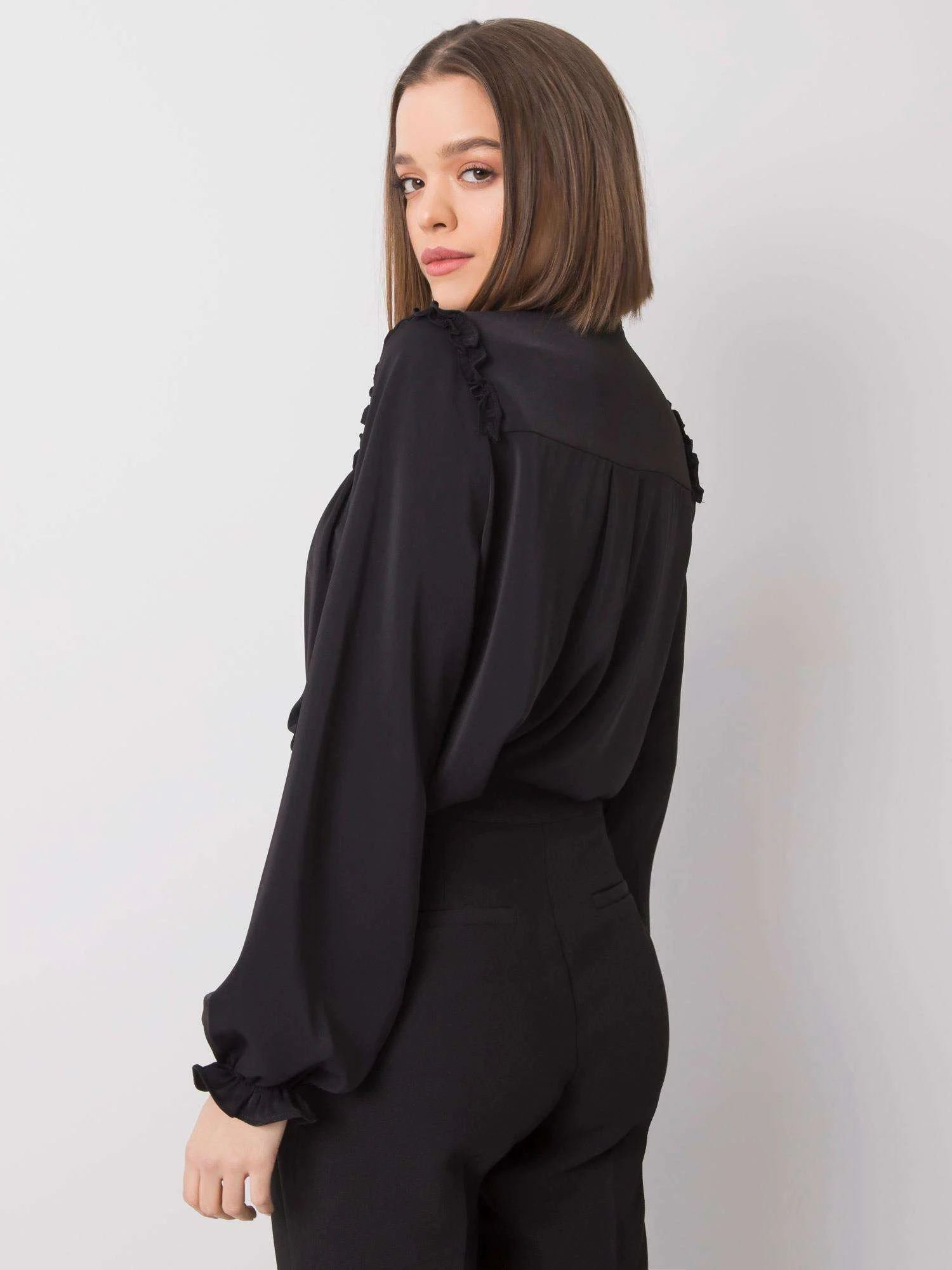 Camasa Dama Maneca lunga, Elegant, Och Bella, Negru Eleganta - imagine 3