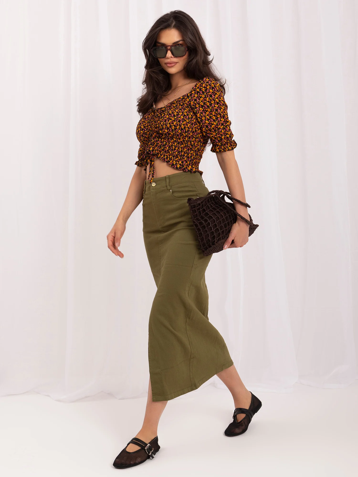 Bluza Dama Mini, Floral, RUE PARIS, Galben Casual - imagine 4
