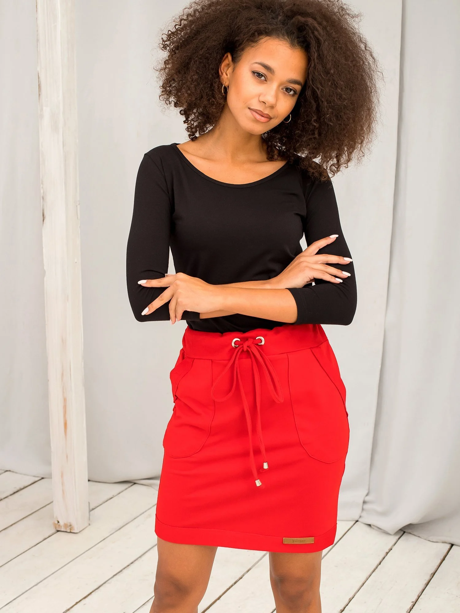 Bluza Dama Maneca 3/4, Decolteu rotund, BASIC FEEL GOOD, Negru Eleganta Office - imagine 2