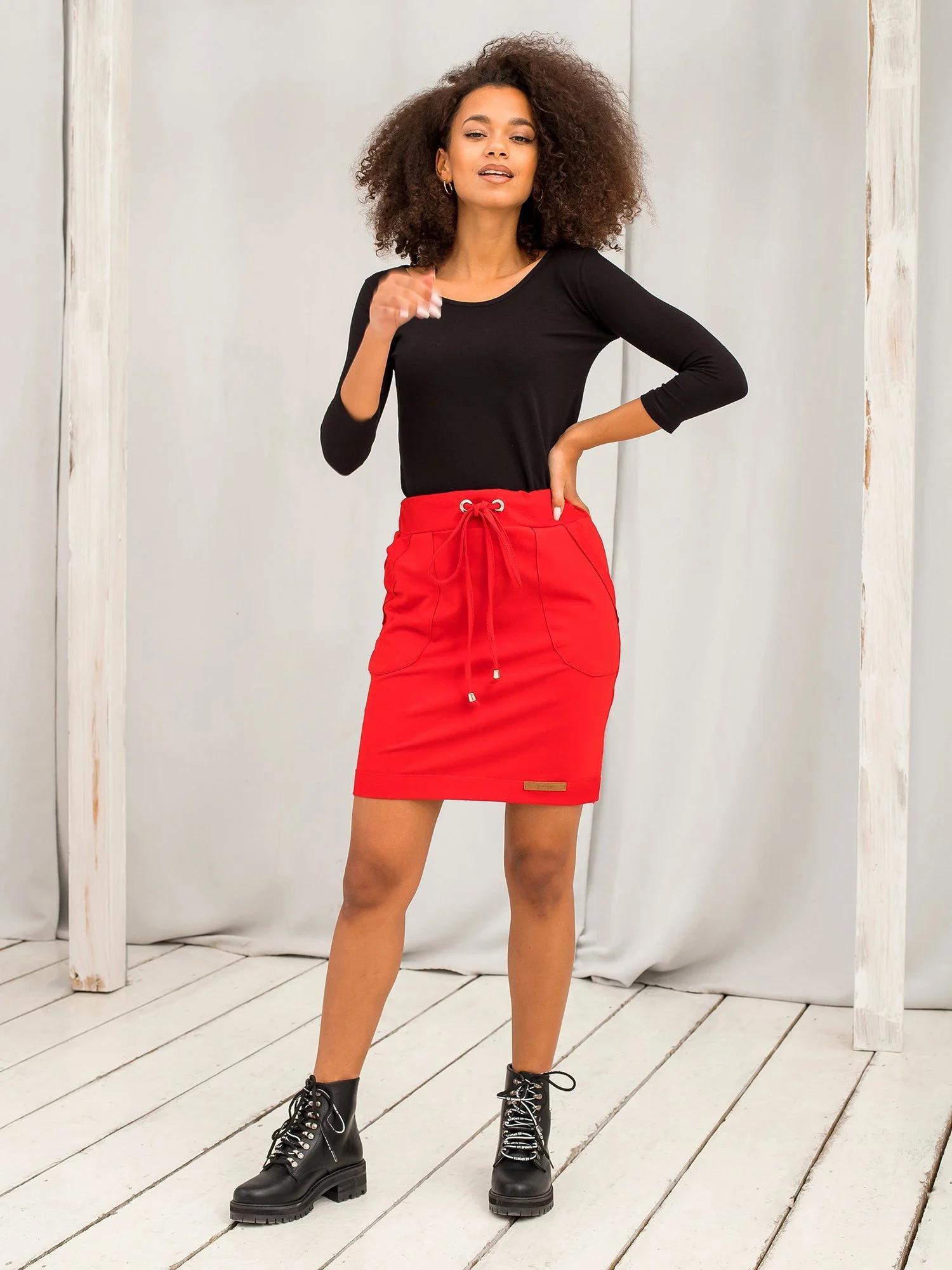 Bluza Dama Maneca 3/4, Decolteu rotund, BASIC FEEL GOOD, Negru Eleganta Office - imagine 7