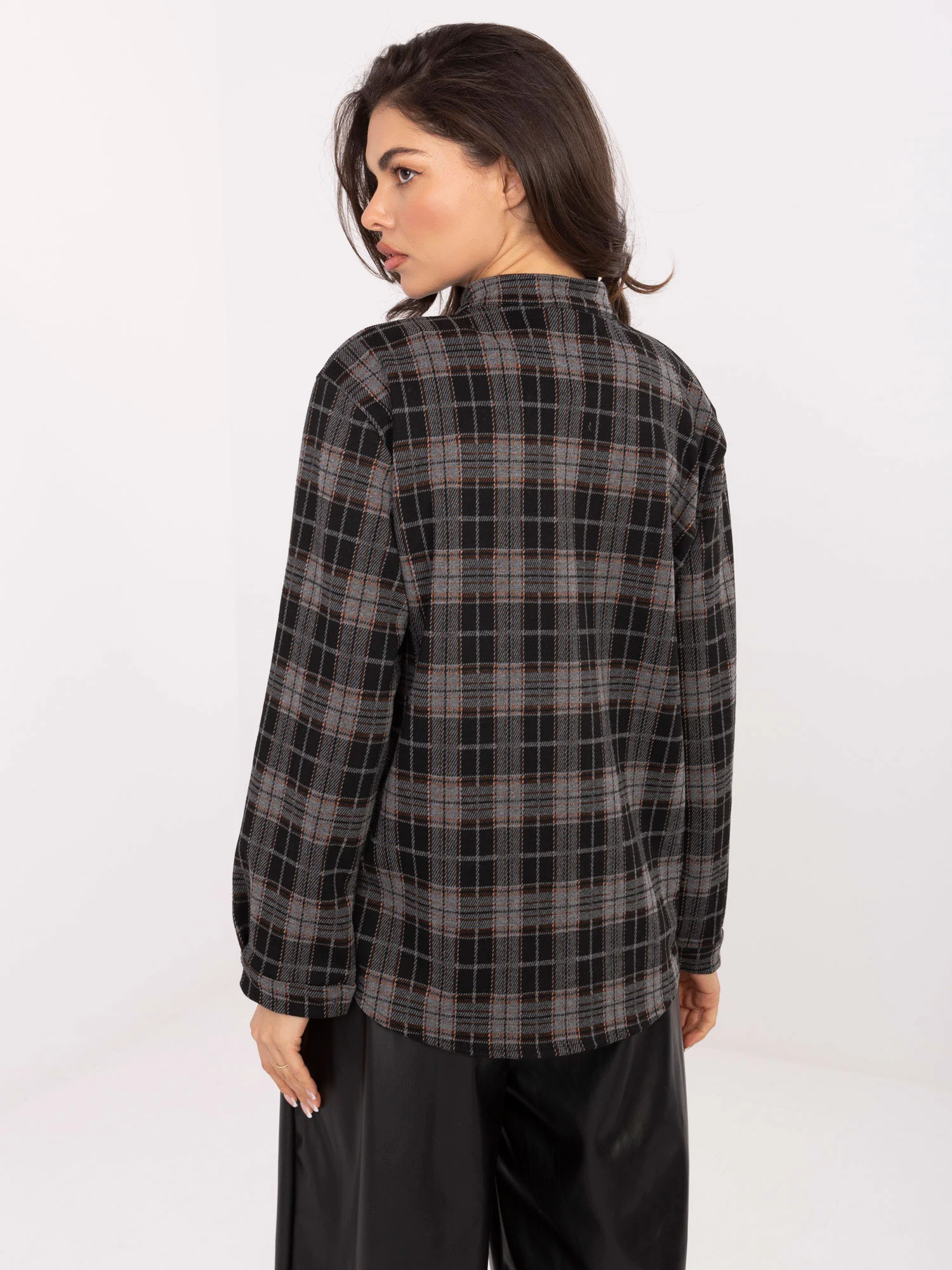 Camasa Dama Maneca lunga, Carouri, ITALY MODA, Negru Casual - imagine 4