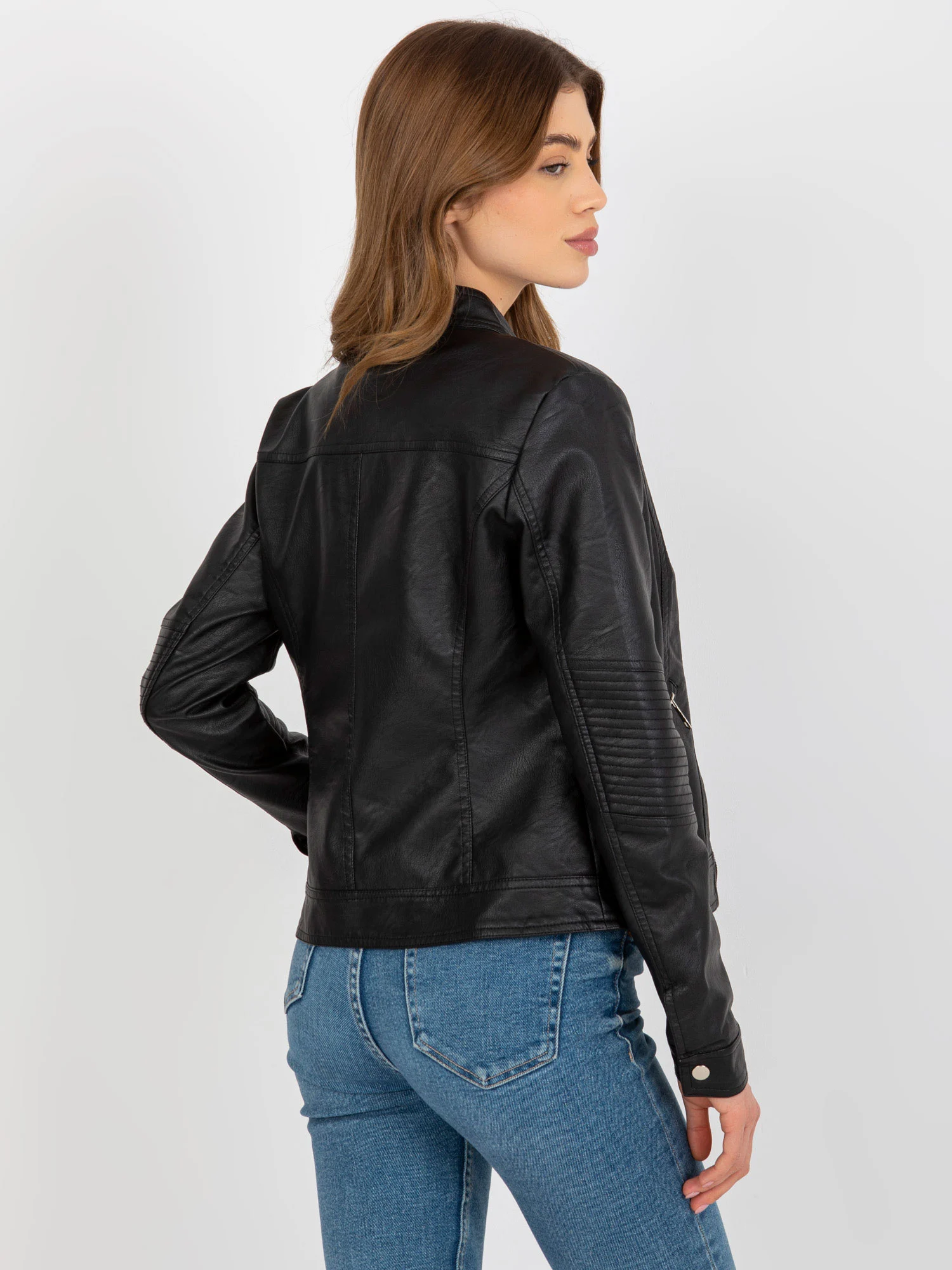 Jacheta Dama Maneca lunga, Guler inalt, Z-Desing Jacket Style, Negru de Vara - imagine 6